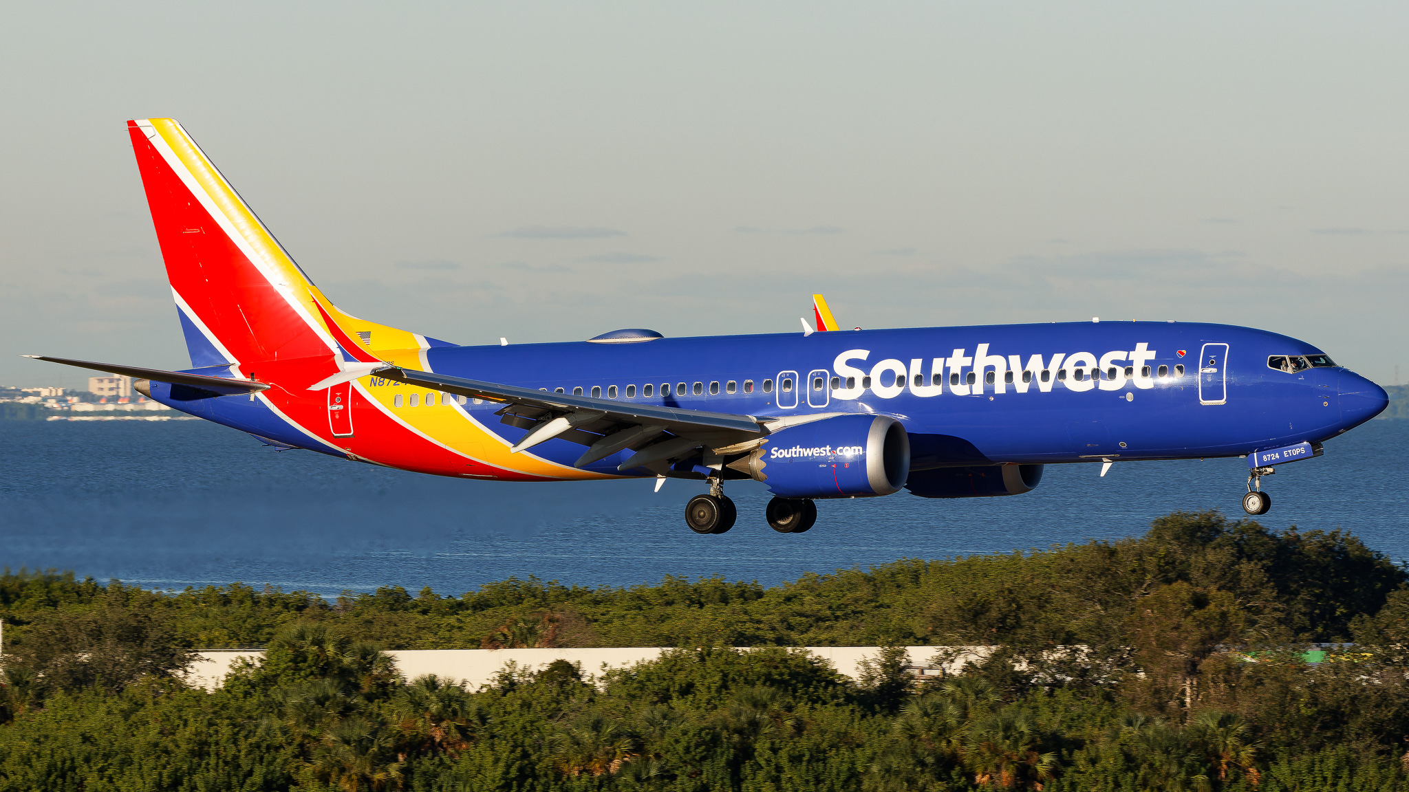 Full size: Southwest Airlines Boeing 737 MAX 8 N8724J at Tampa International Airport