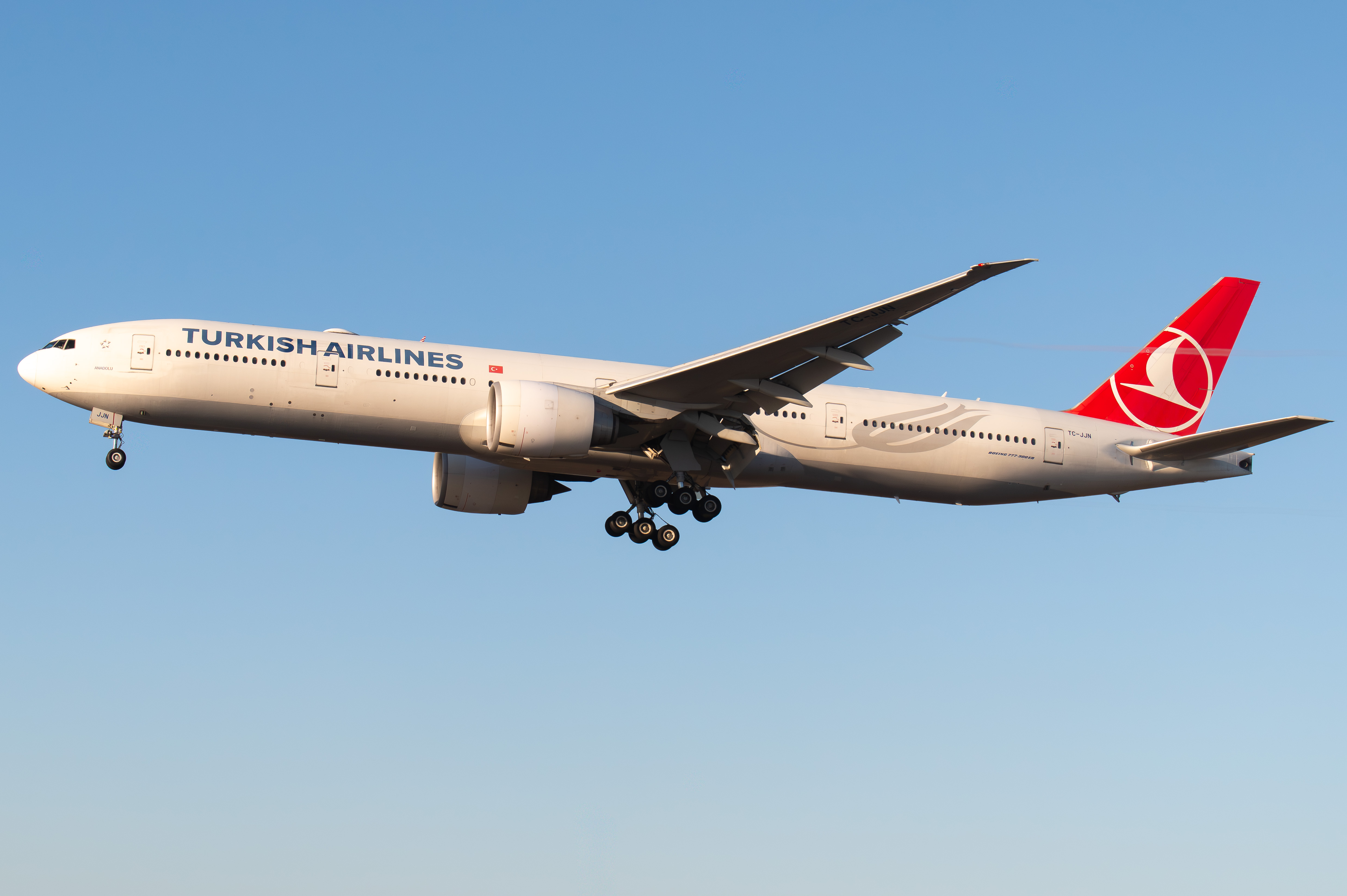Full size: Turkish Airlines Boeing 777-300ER TC-JJN at Los Angeles International Airport