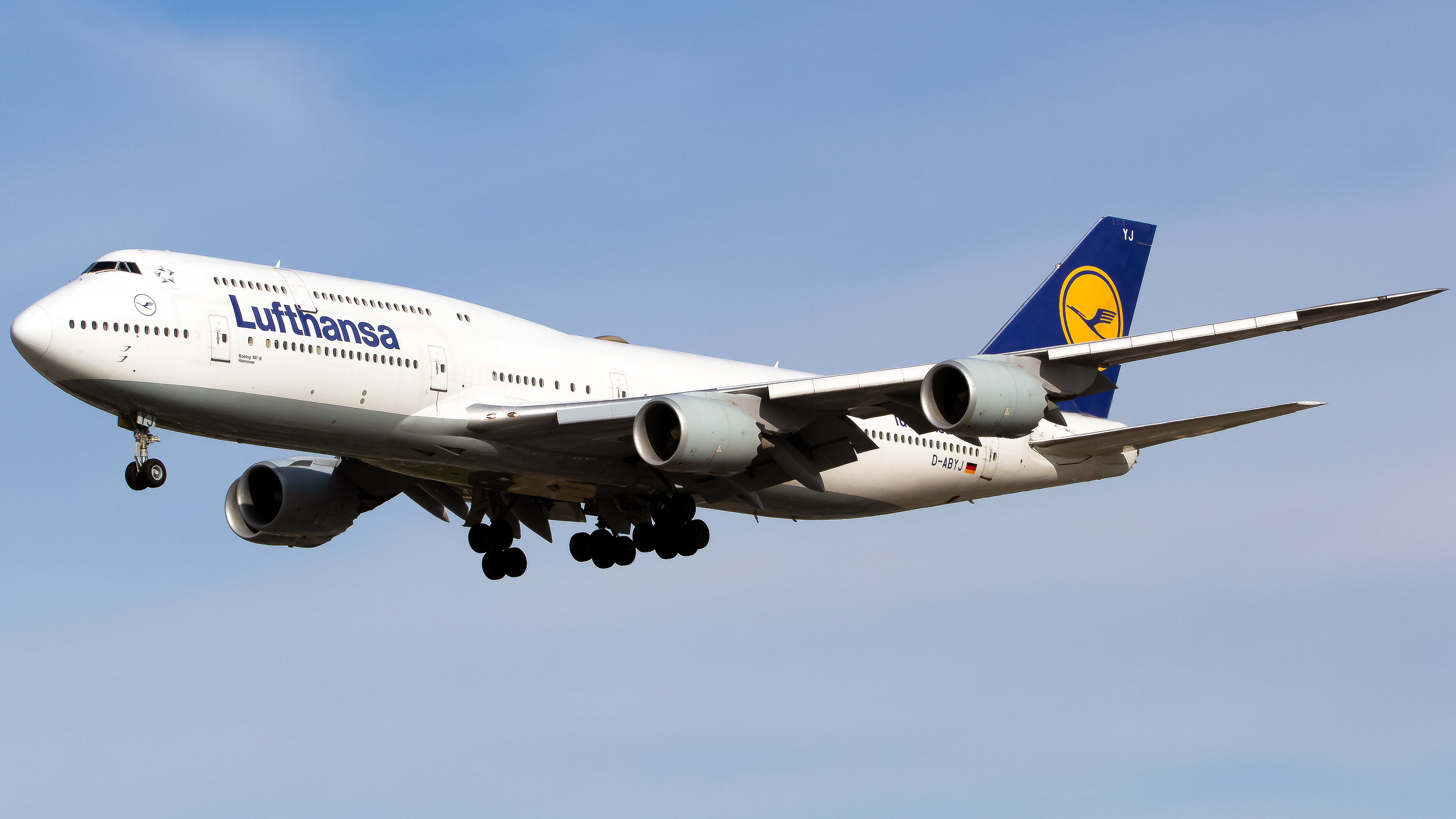 Full size: Lufthansa  Boeing 747-8i D-ABYJ at Los Angeles International Airport