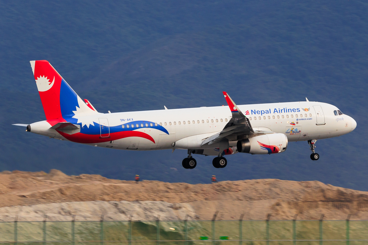 Full size: Nepal Airlines Airbus A320 9N-AKX at Hong Kong International Airport