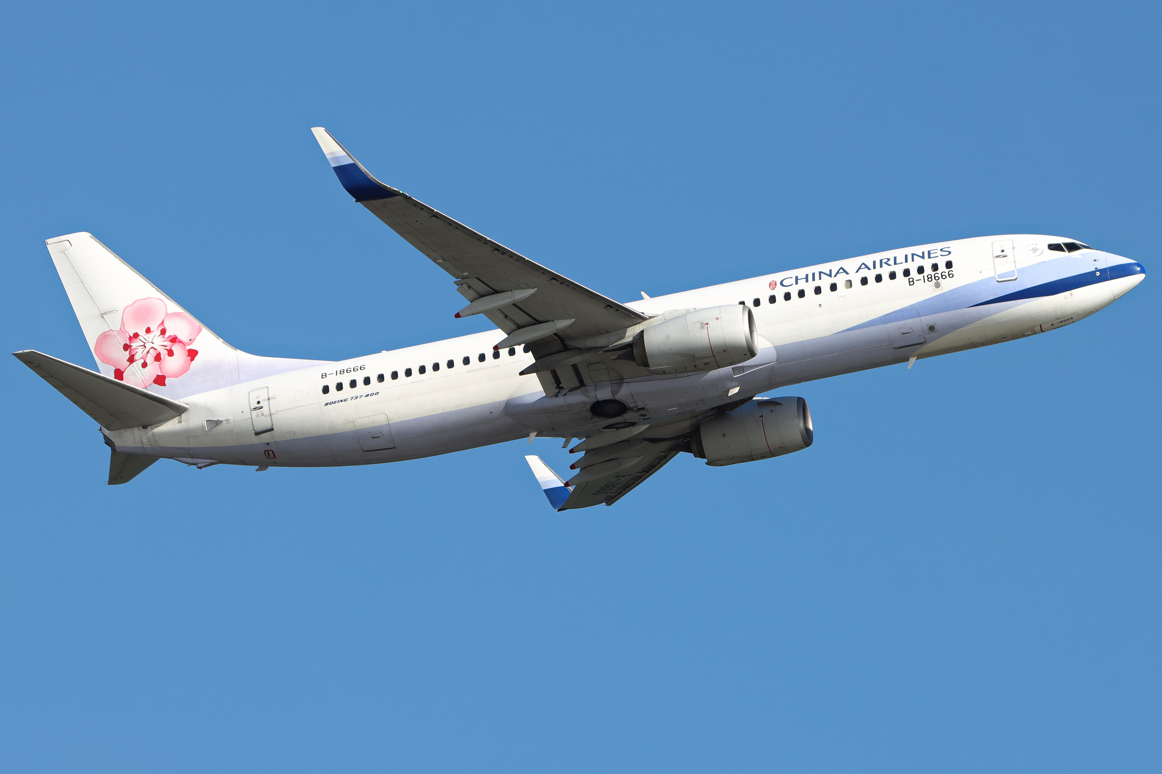 Full size: China Airlines Boeing 737-800 B-18666 at Hong Kong International Airport