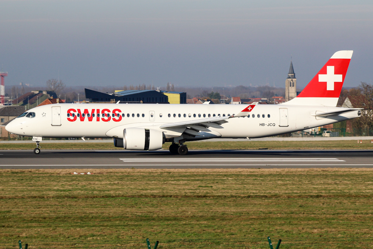 Full size: Swiss International Air Lines Airbus A220-300 HB-JCQ at Brussels Airport