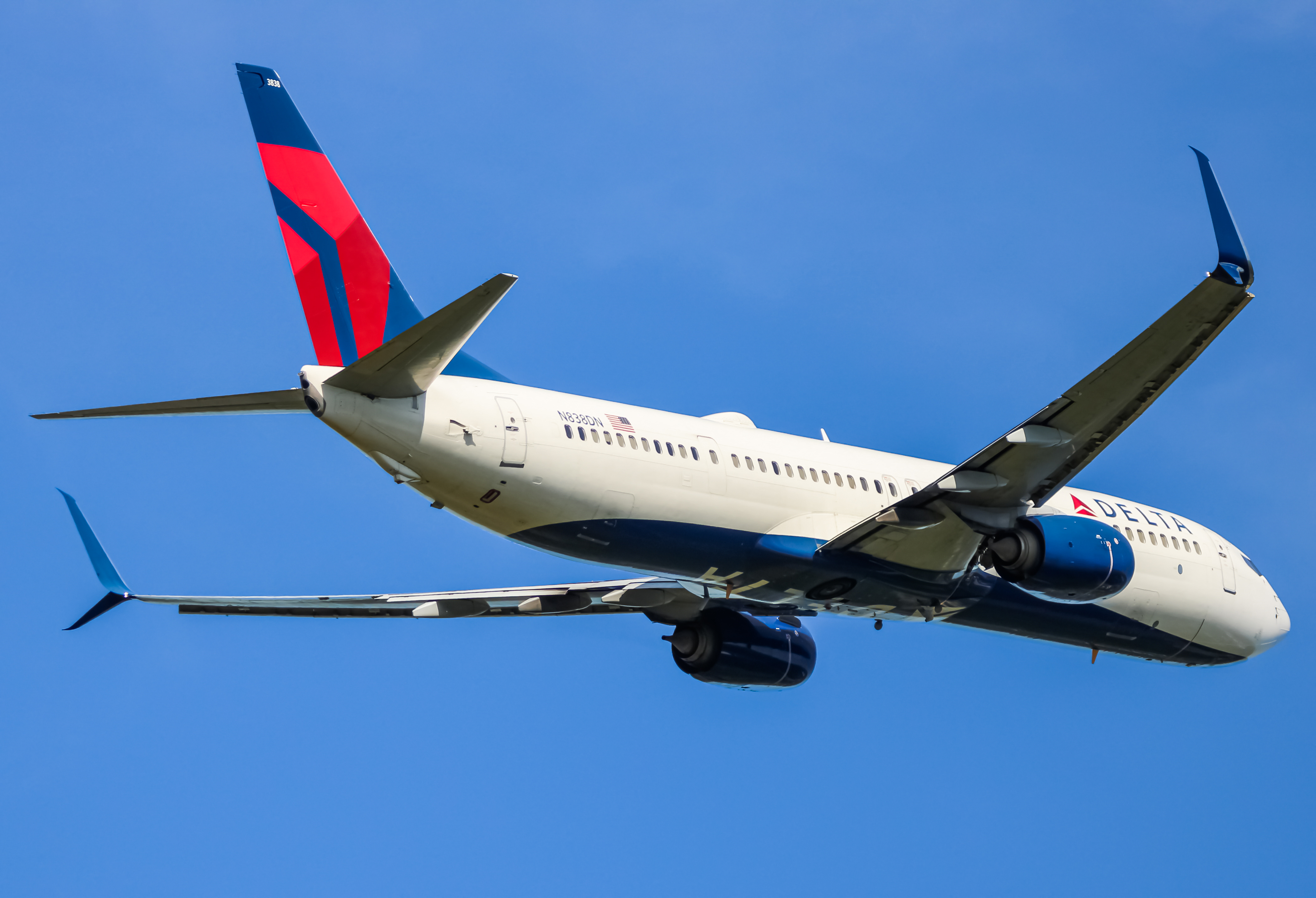 Full size: Delta Airlines Boeing 737-900ER N838DN at Baltimore/Washington International Thurgood Marshall Airport