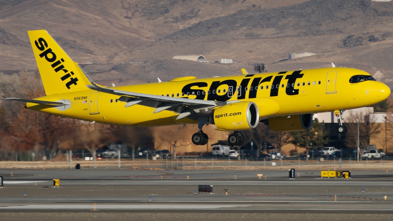 Full size: Spirit Airlines Airbus A320NEO N969NK at Reno/Tahoe International Airport