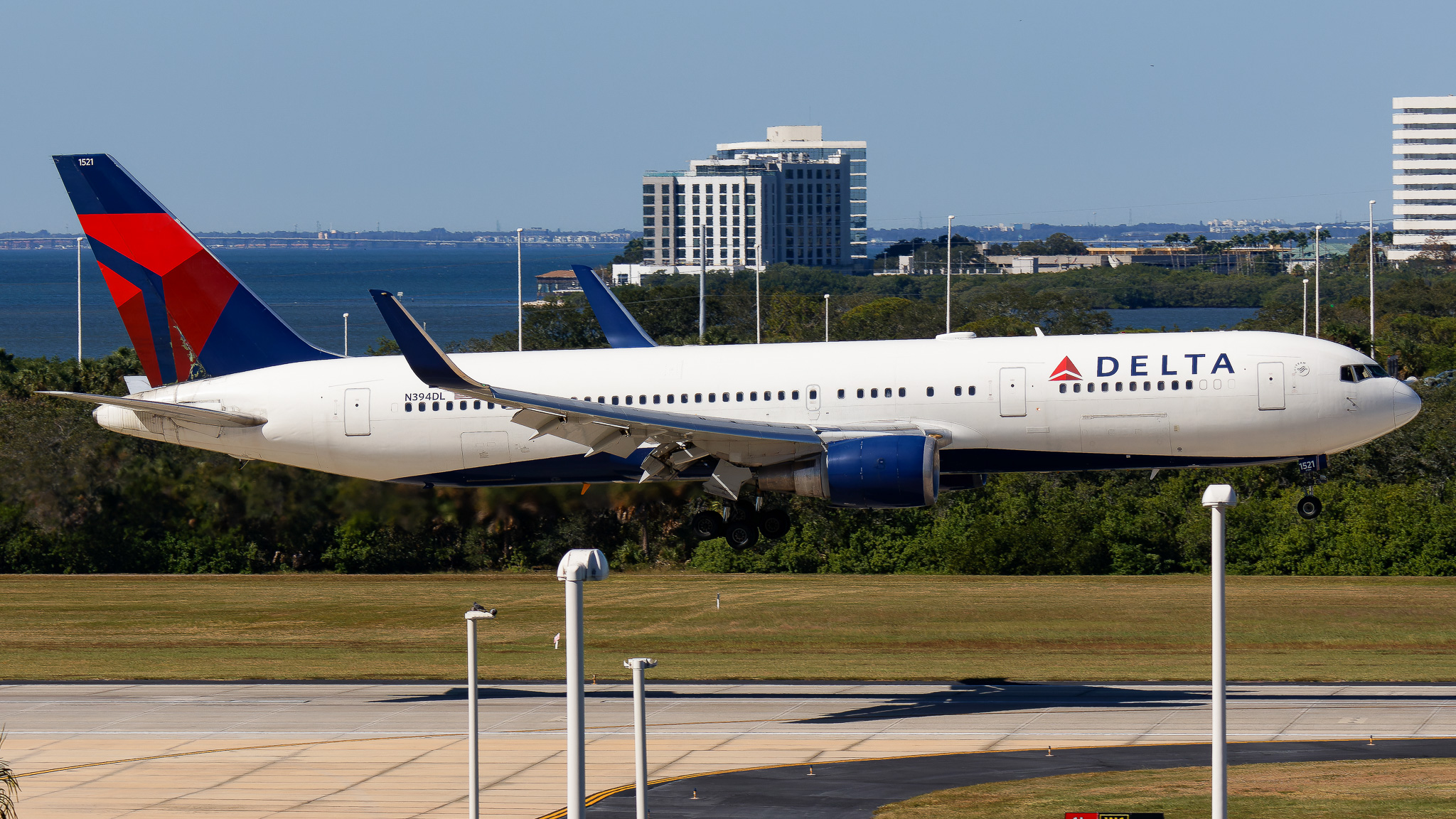 Full size: Delta Airlines Boeing 767-300ER N394DL at Tampa International Airport