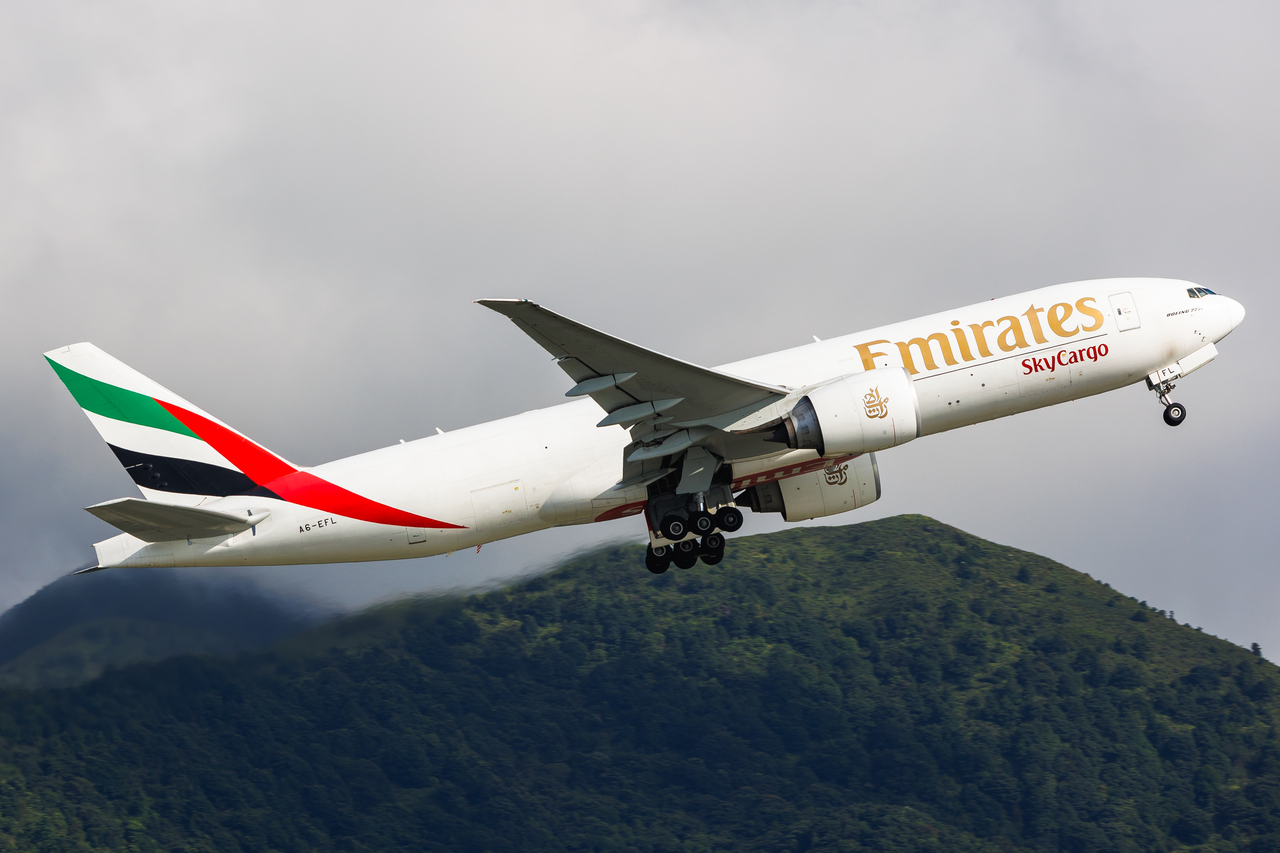 Full size: Emirates SkyCargo Boeing 777-F A6-EFL at Hong Kong International Airport