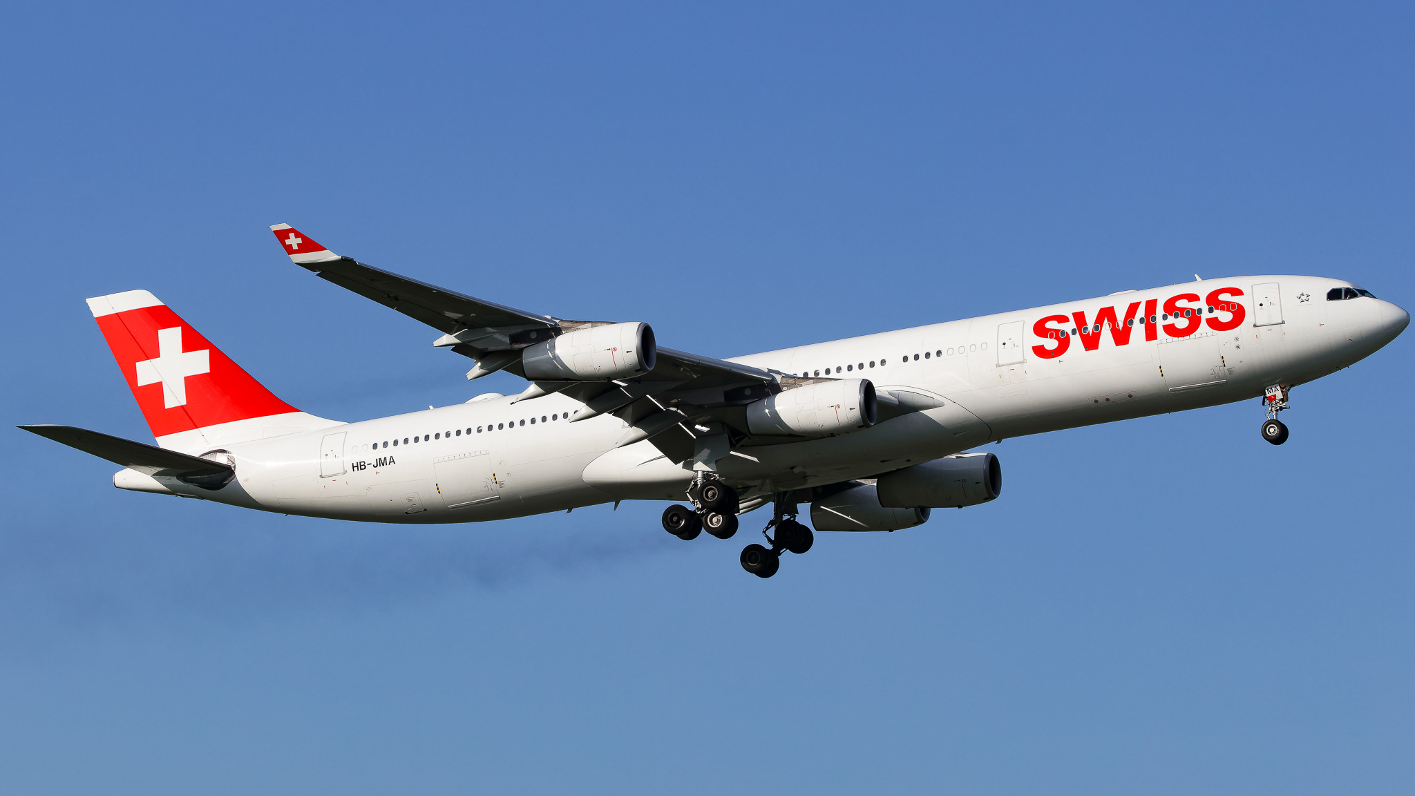 Full size: Swiss International Air Lines Airbus A340-600 HB-JMA at Zurich-Kloten Airport
