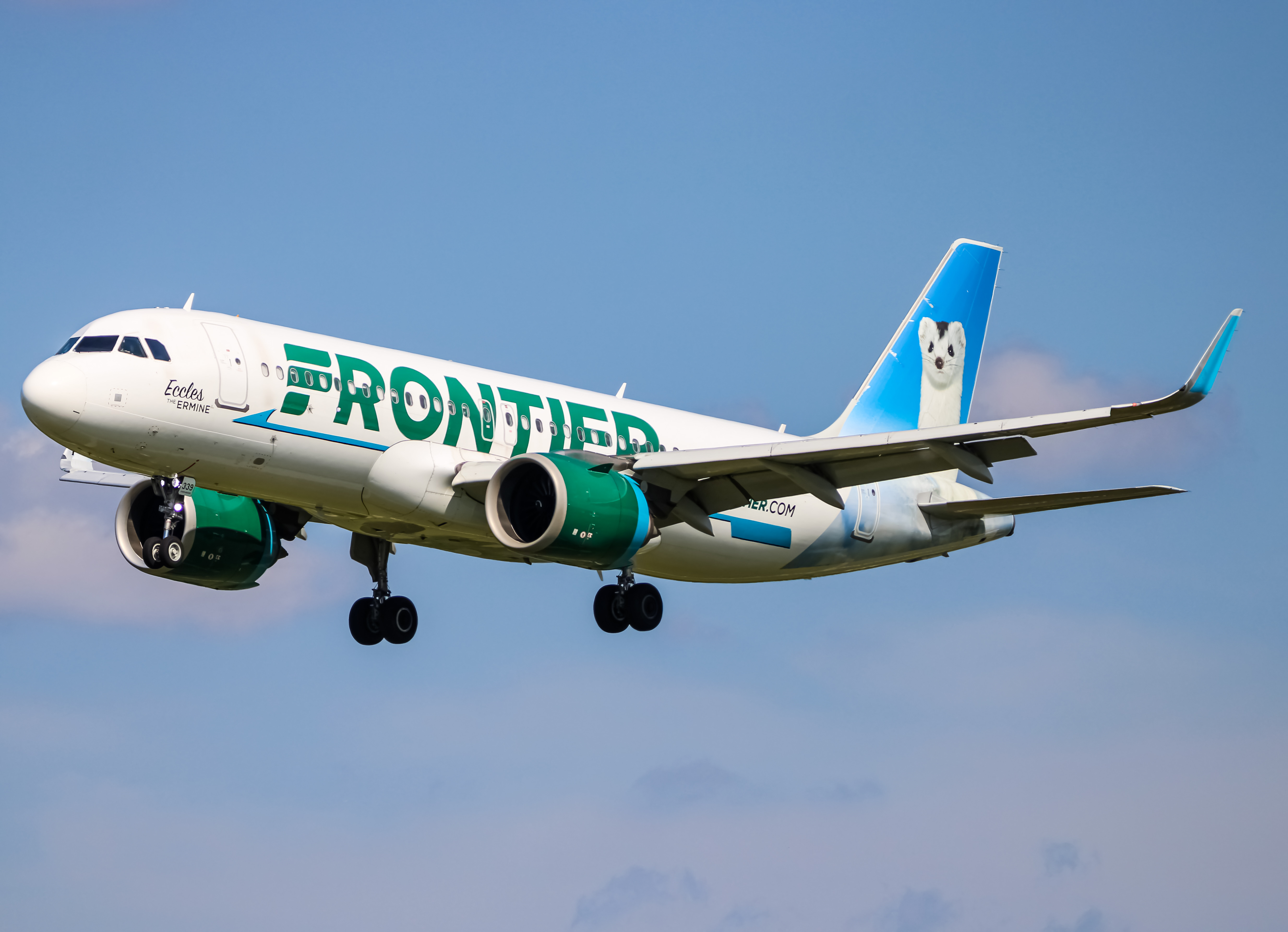 Full size: Frontier Airlines Airbus A320NEO N339FR at Baltimore/Washington International Thurgood Marshall Airport