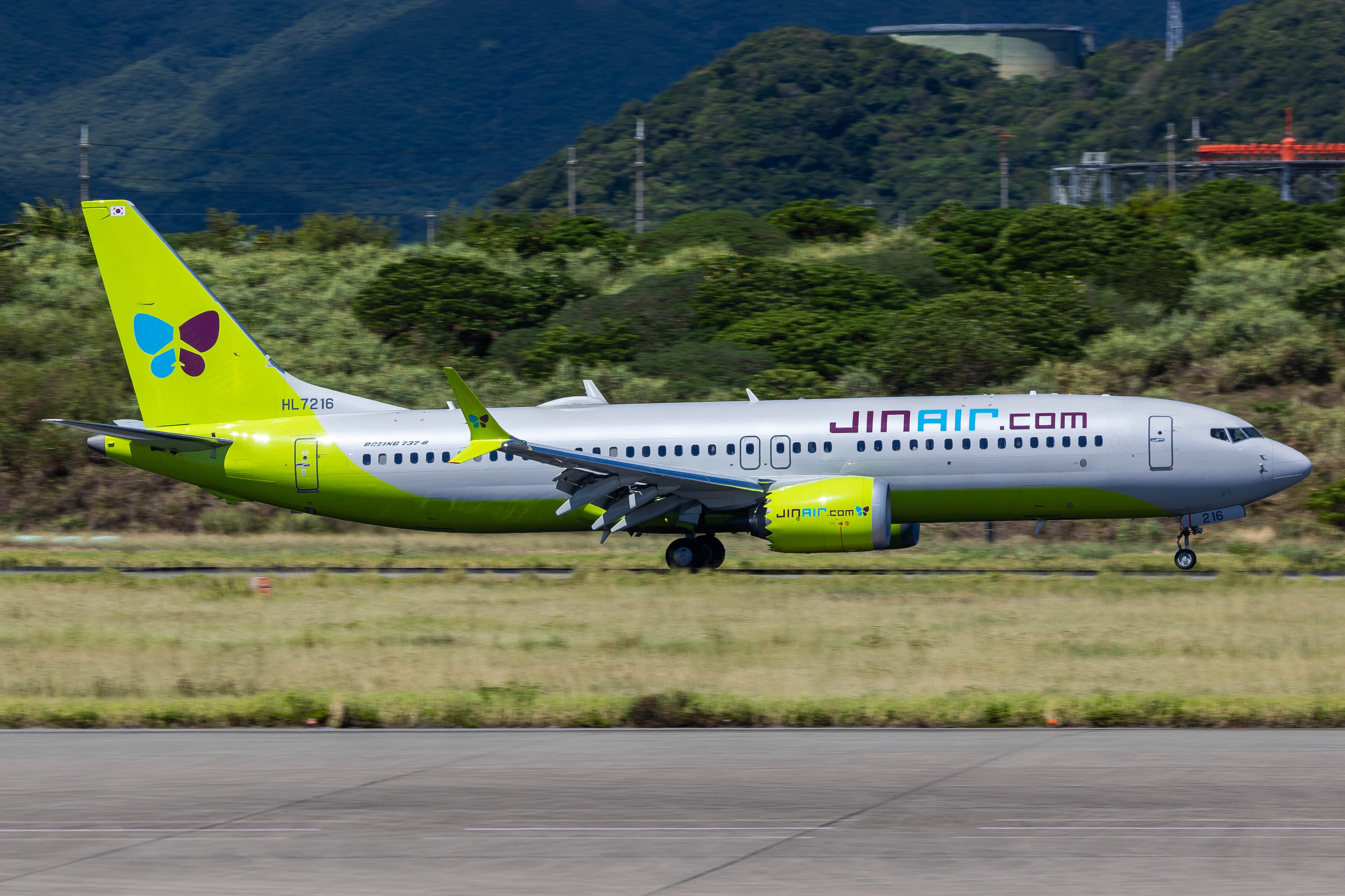 Full size: Jin Air Boeing 737 MAX 8 HL7216 at Ishigaki New Airport