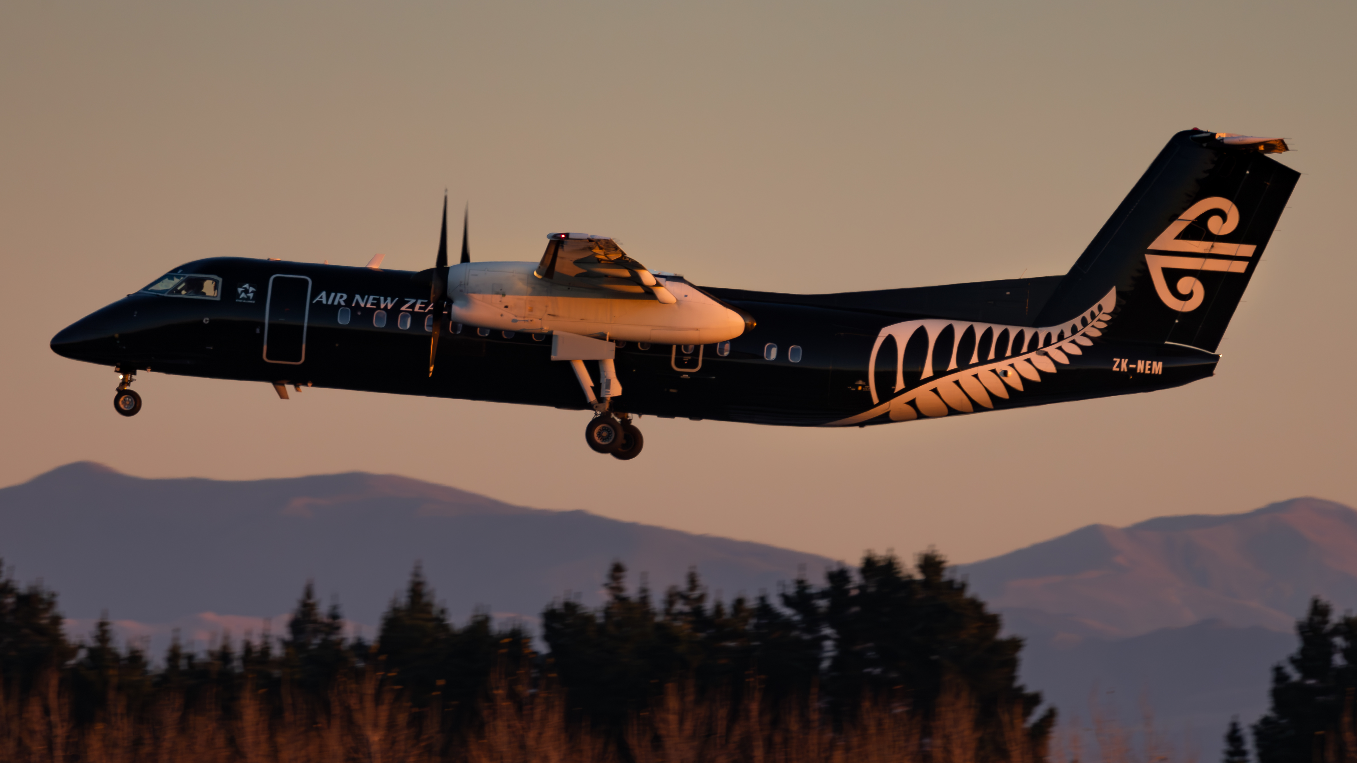 Full size: Air New Zealand De Havilland Dash-8 q300 ZK-NEM at Christchurch International Airport
