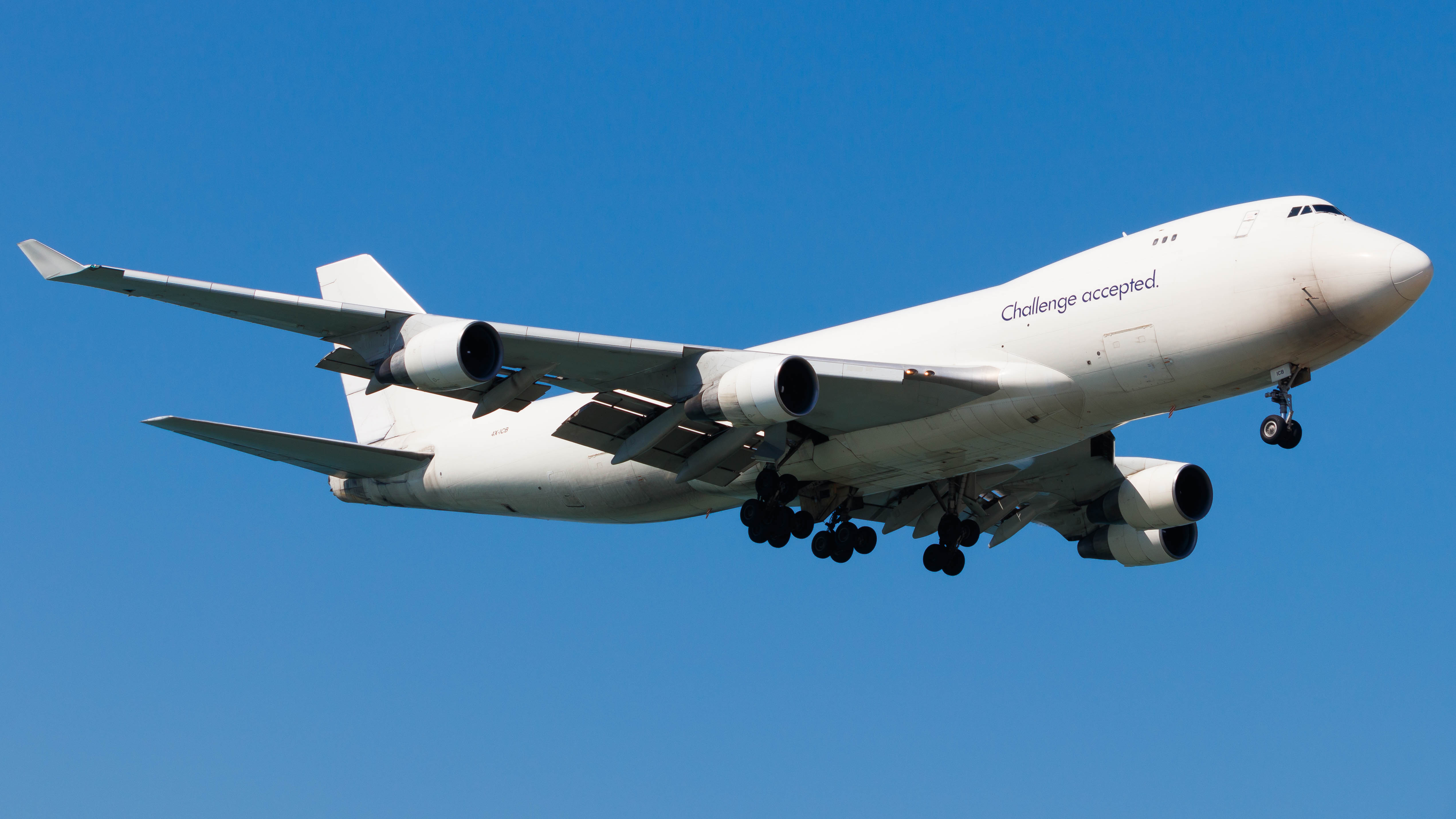 Full size: CAL Cargo Airlines Boeing 747-400F 4X-ICB at Hong Kong International Airport