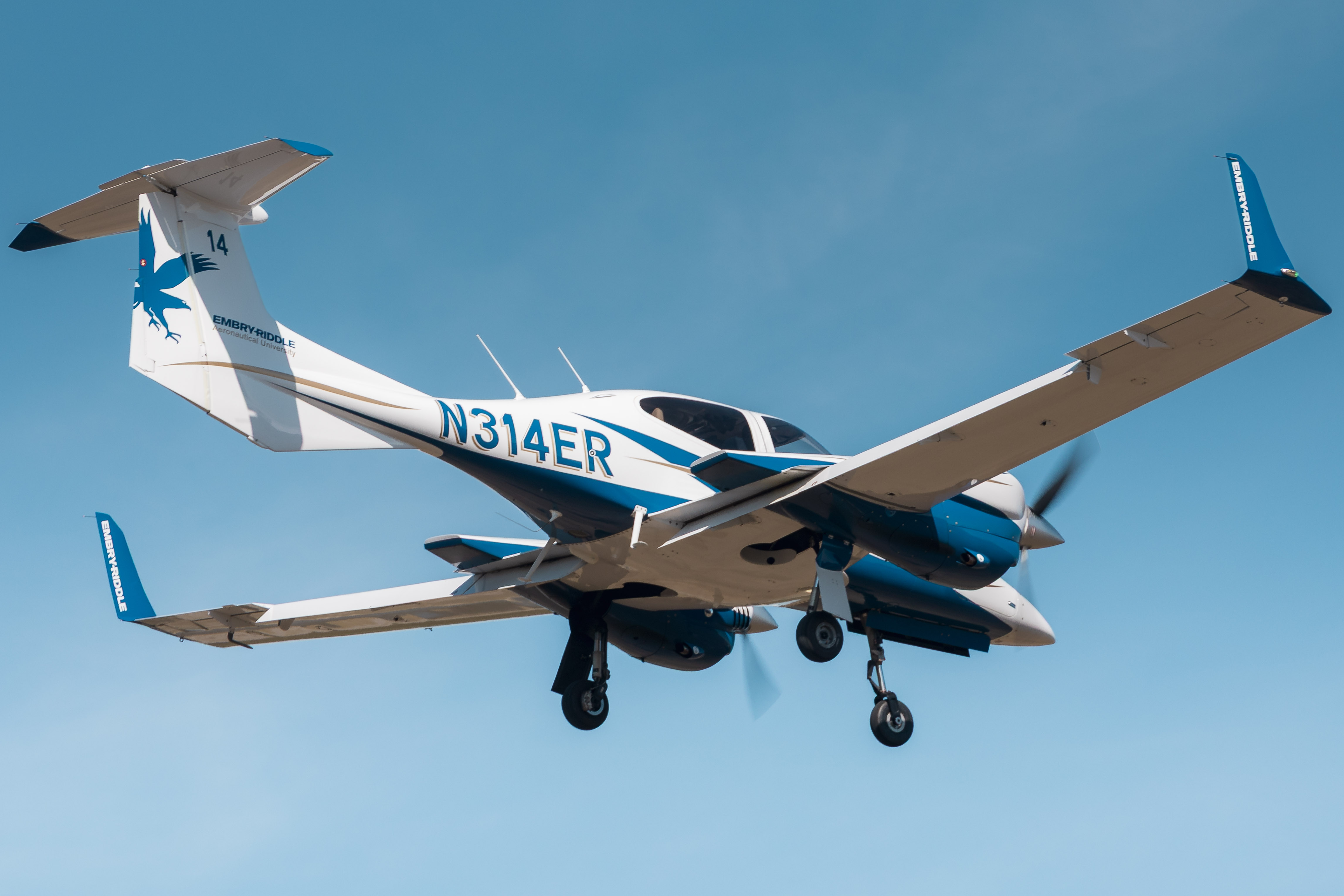 Full size: Embry-Riddle Aeronautical University Diamond DA-42 N314ER at Daytona Beach International Airport