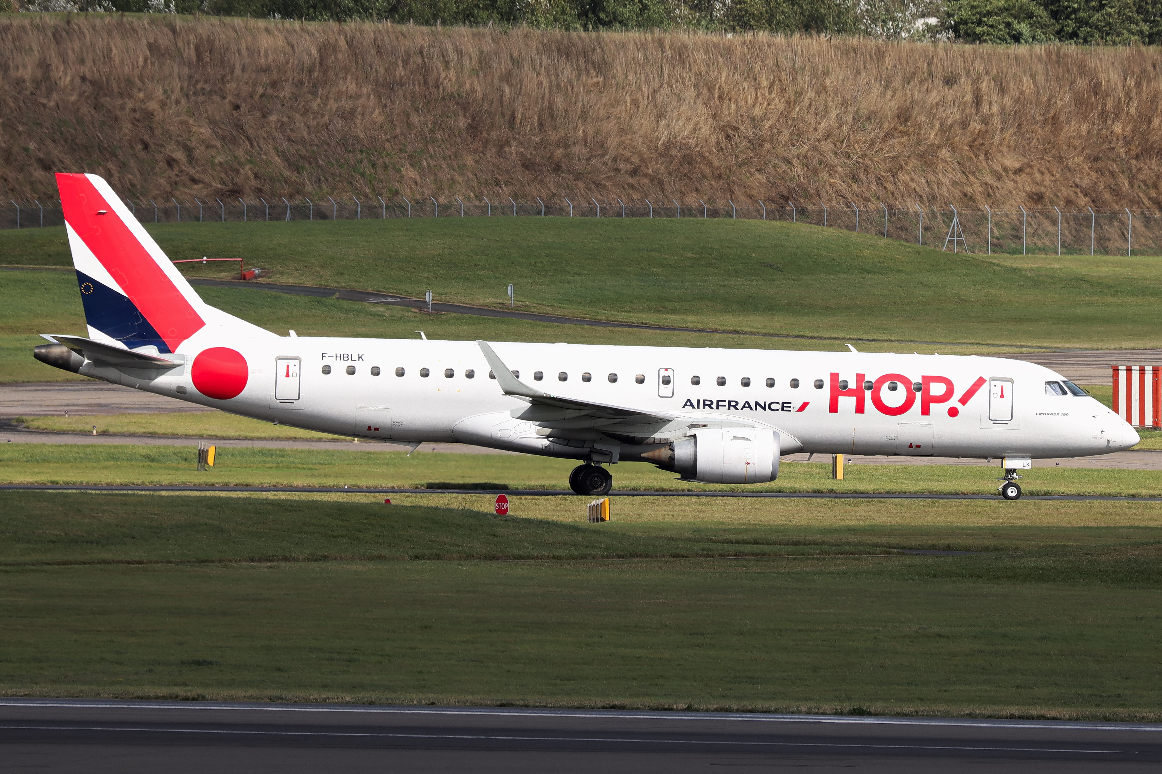 Full size: Air France Hop Embraer E190 F-HBLK at Birmingham Airport