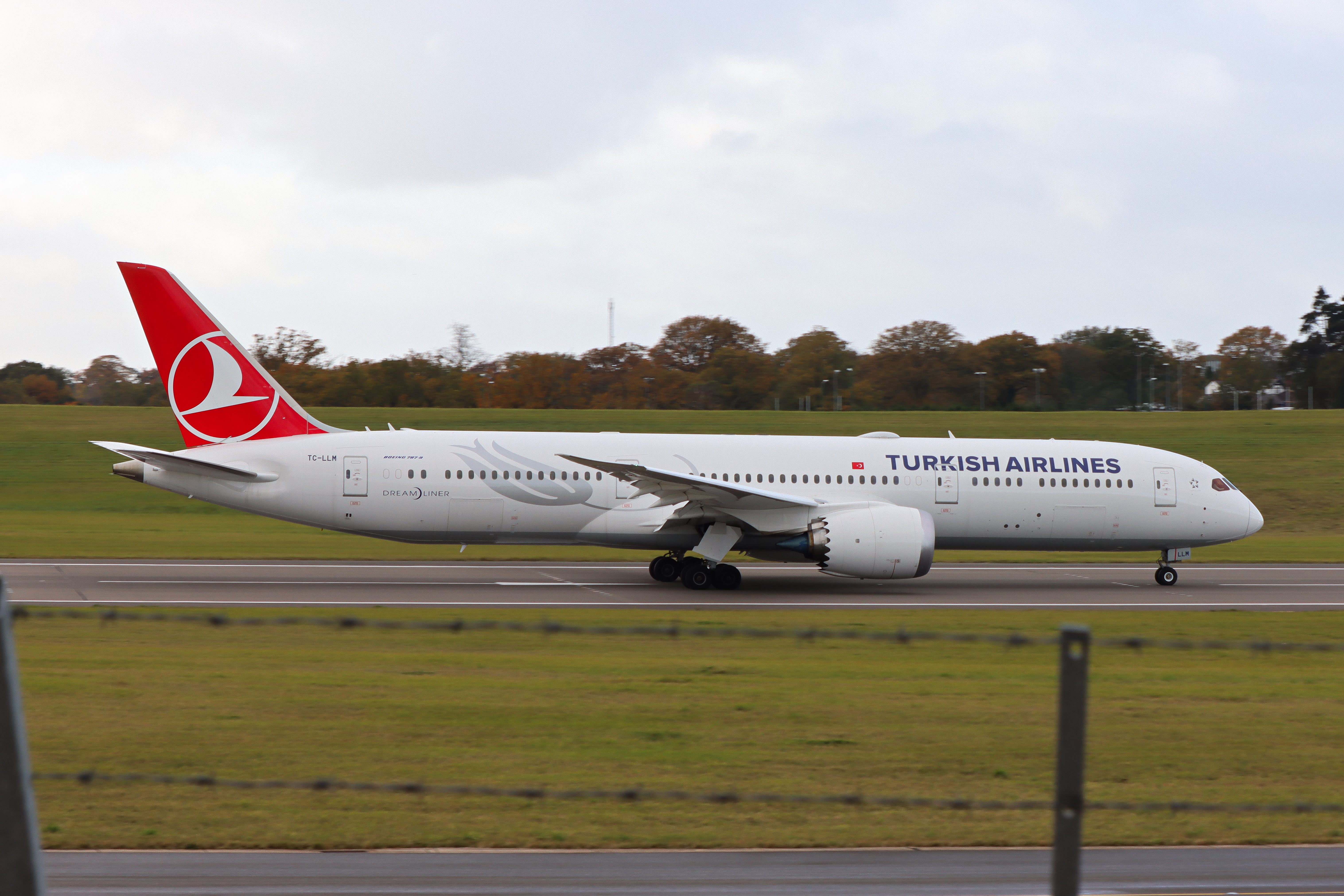 Full size: Turkish Airlines Boeing 787-9 TC-LLM at Birmingham Airport