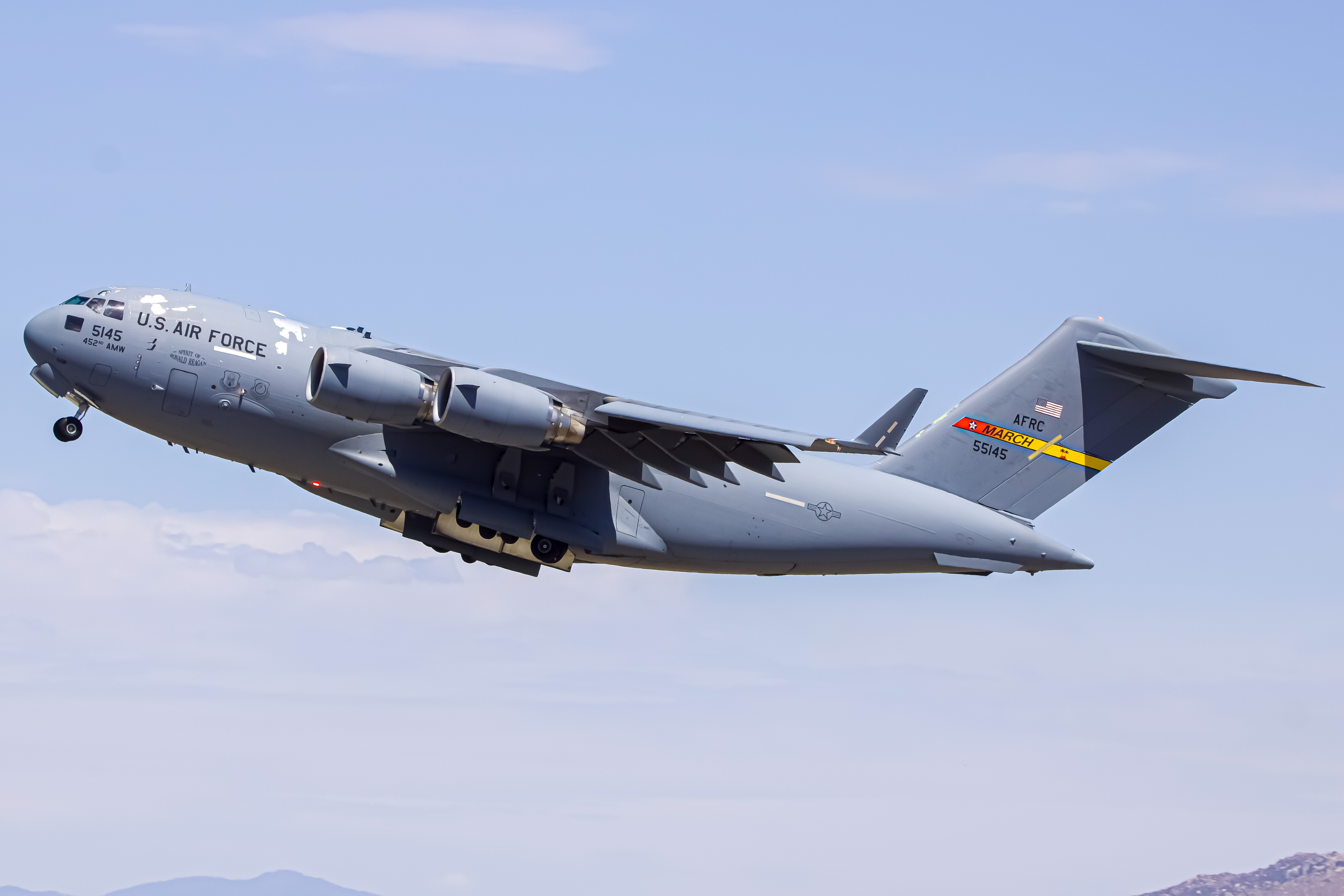 Full size: USAF - United States Air Force Boeing C-17 Globemaster III 05-5145 at March Air Reserve Base