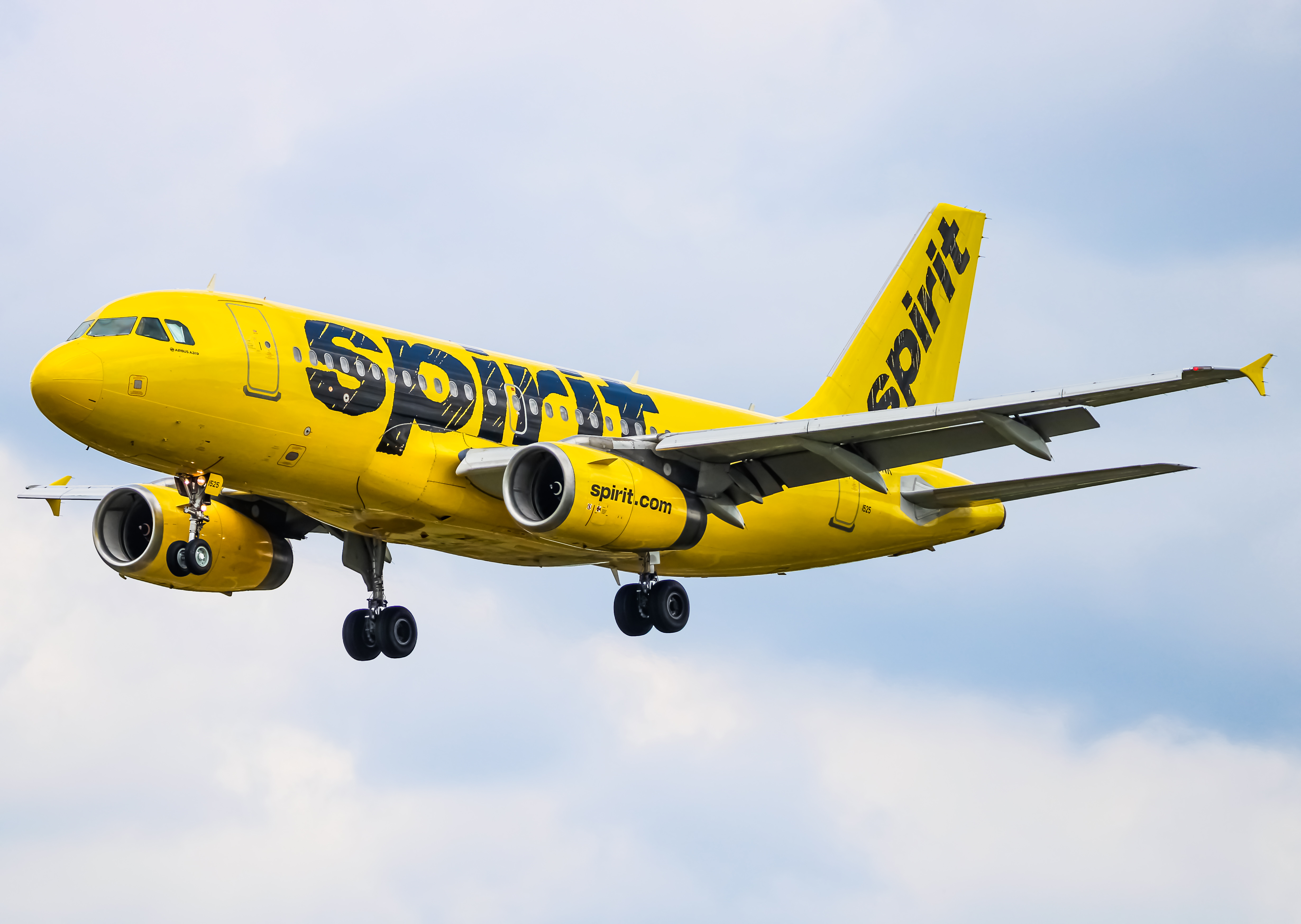 Full size: Spirit Airlines Airbus A319 N525NK at Baltimore/Washington International Thurgood Marshall Airport