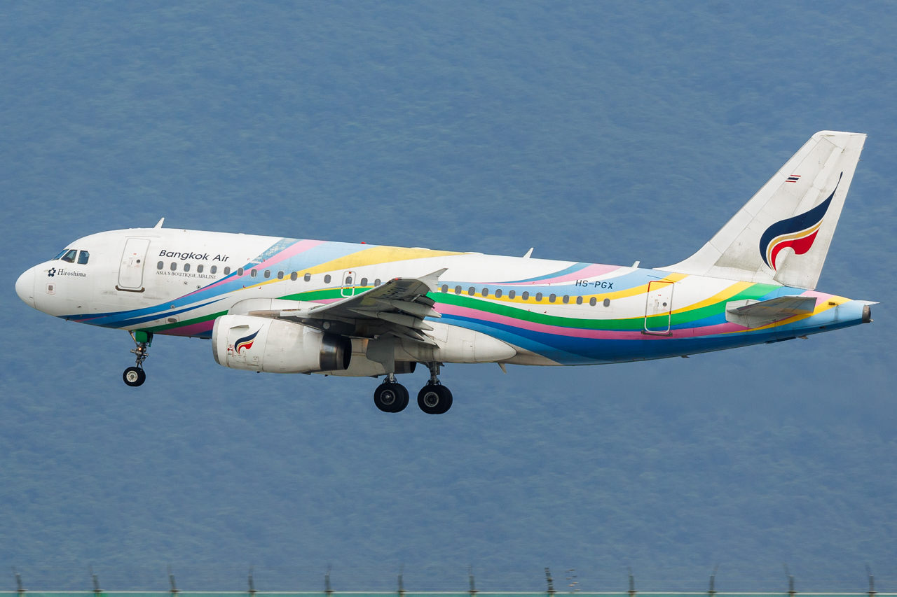 Full size: BANGKOK AIRWAYS Airbus A319 HS-PGX at Hong Kong International Airport