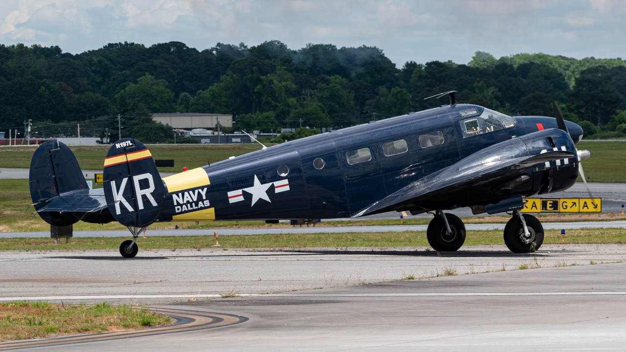 Full size: PRIVATE Beech D18S N197L at Atlanta DeKalb Peachtree Airport