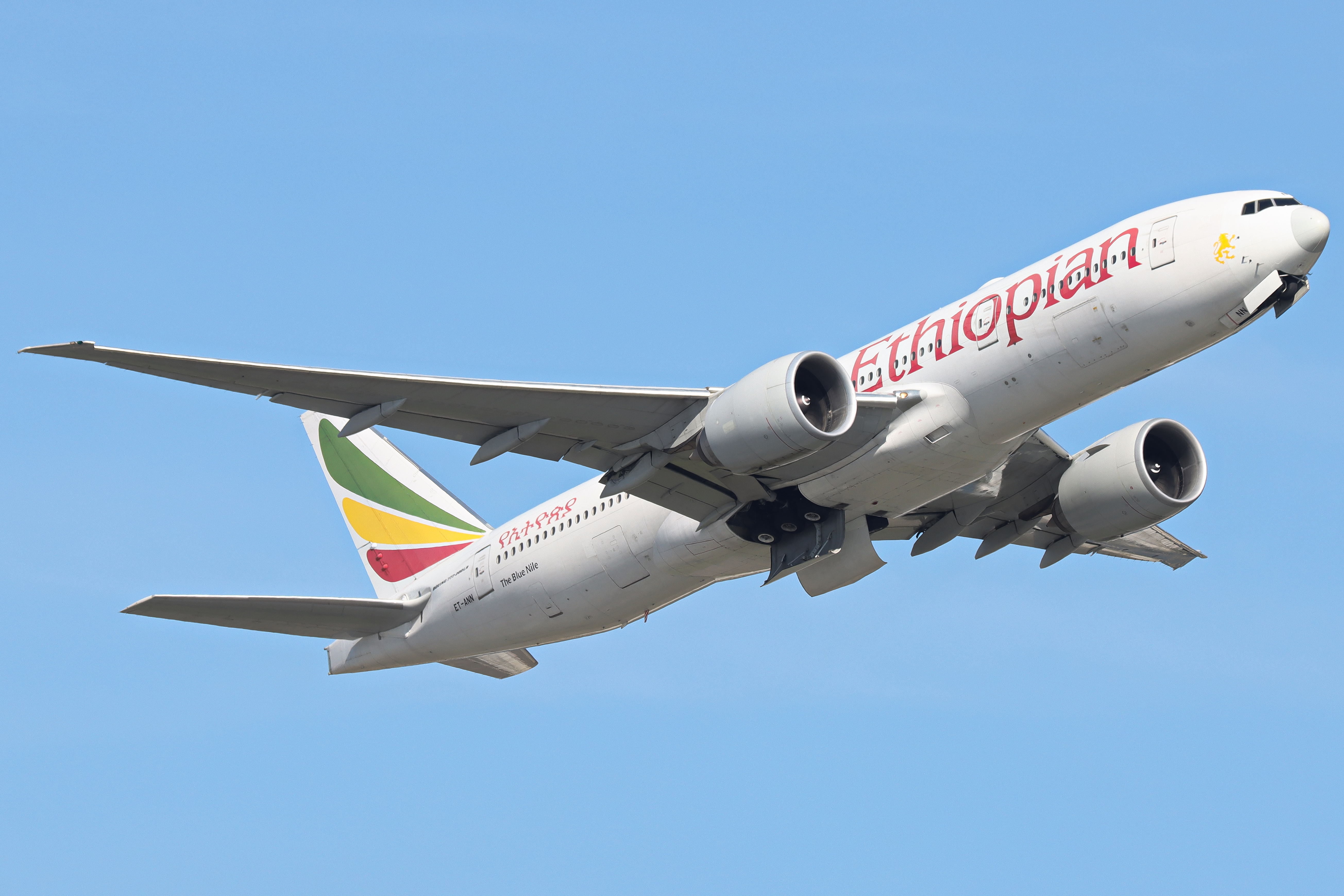 Full size: Ethiopian Airlines Boeing 777-200LR ET-ANN at Hong Kong International Airport
