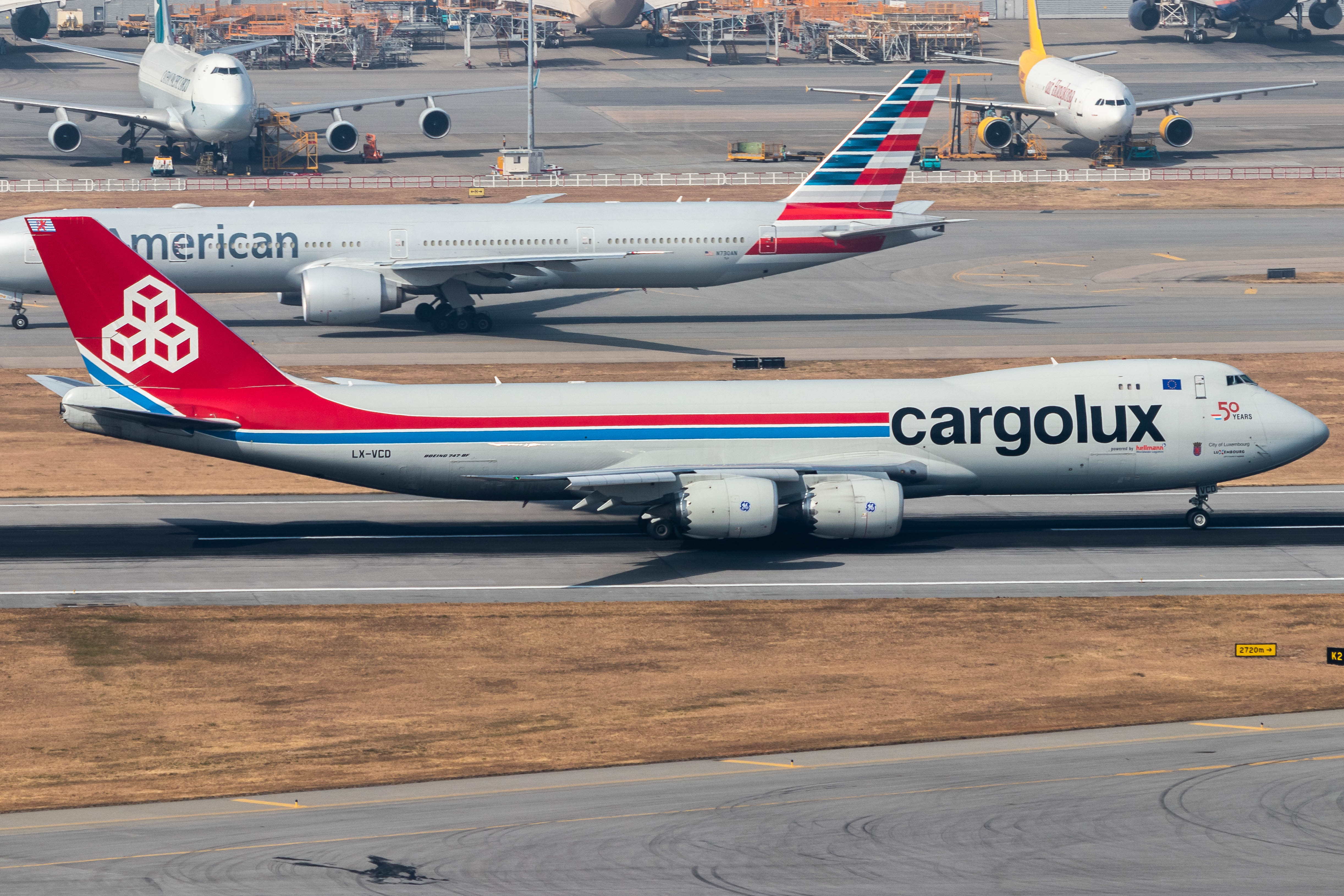 Full size: CargoLux Boeing 747-8F LX-VCD at Hong Kong International Airport