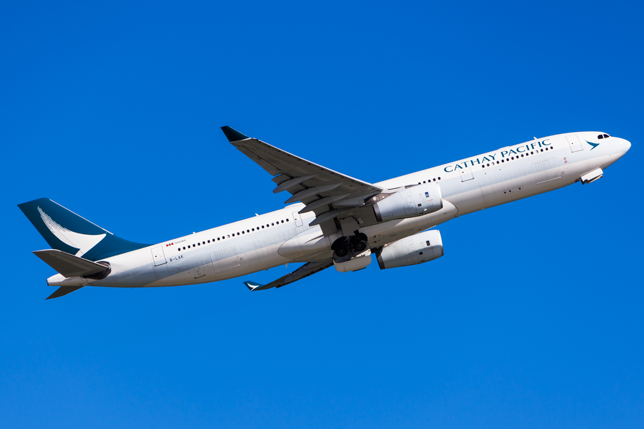Full size: Cathay Pacific Airbus A330-300 B-LAK at Hong Kong International Airport