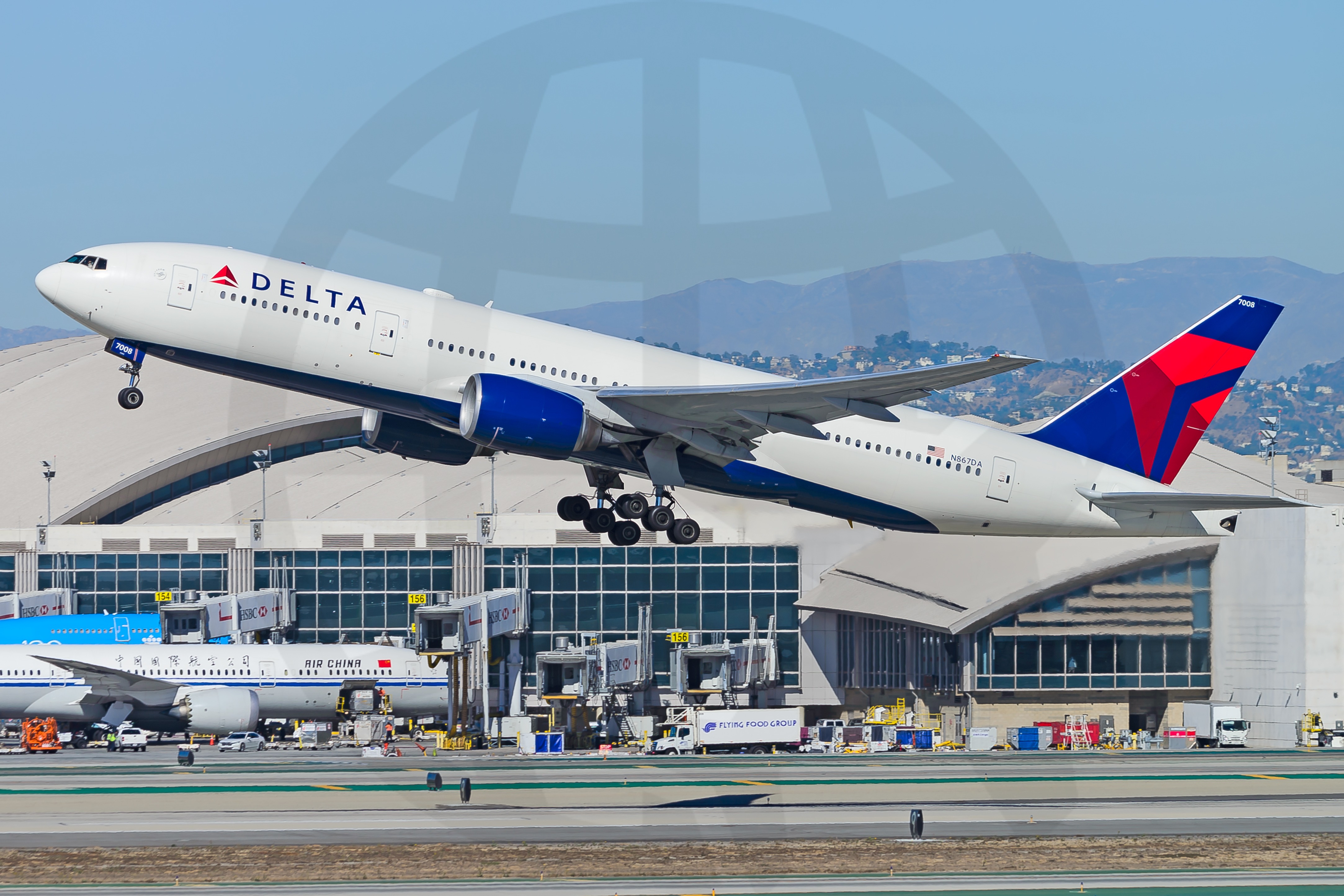 Full size: Delta Airlines Boeing 777-200ER N867da at Los Angeles International Airport