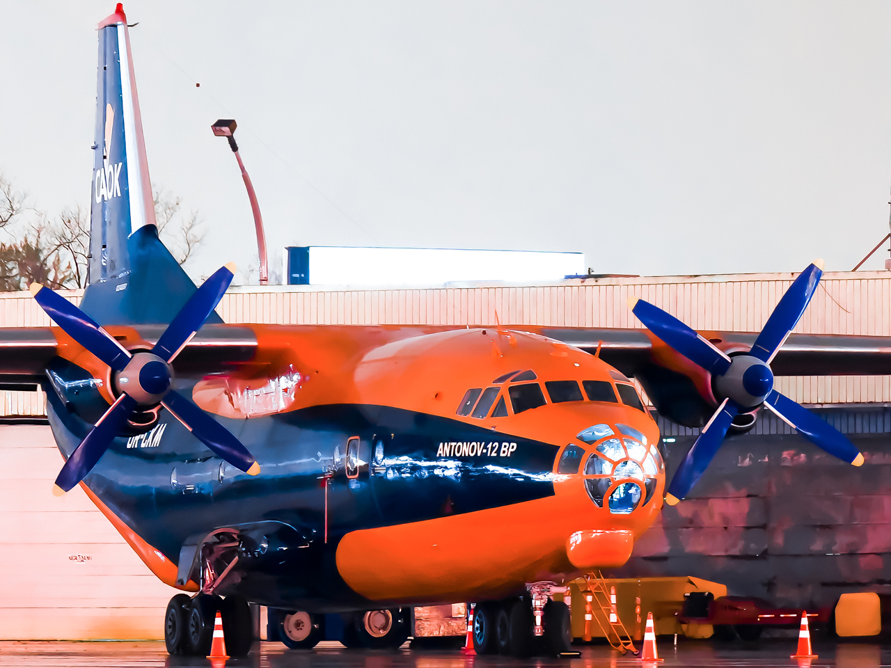 Full size: CAVOK AIR Antonov An-12BP UR-CKM at Cleveland-Hopkins International Airport