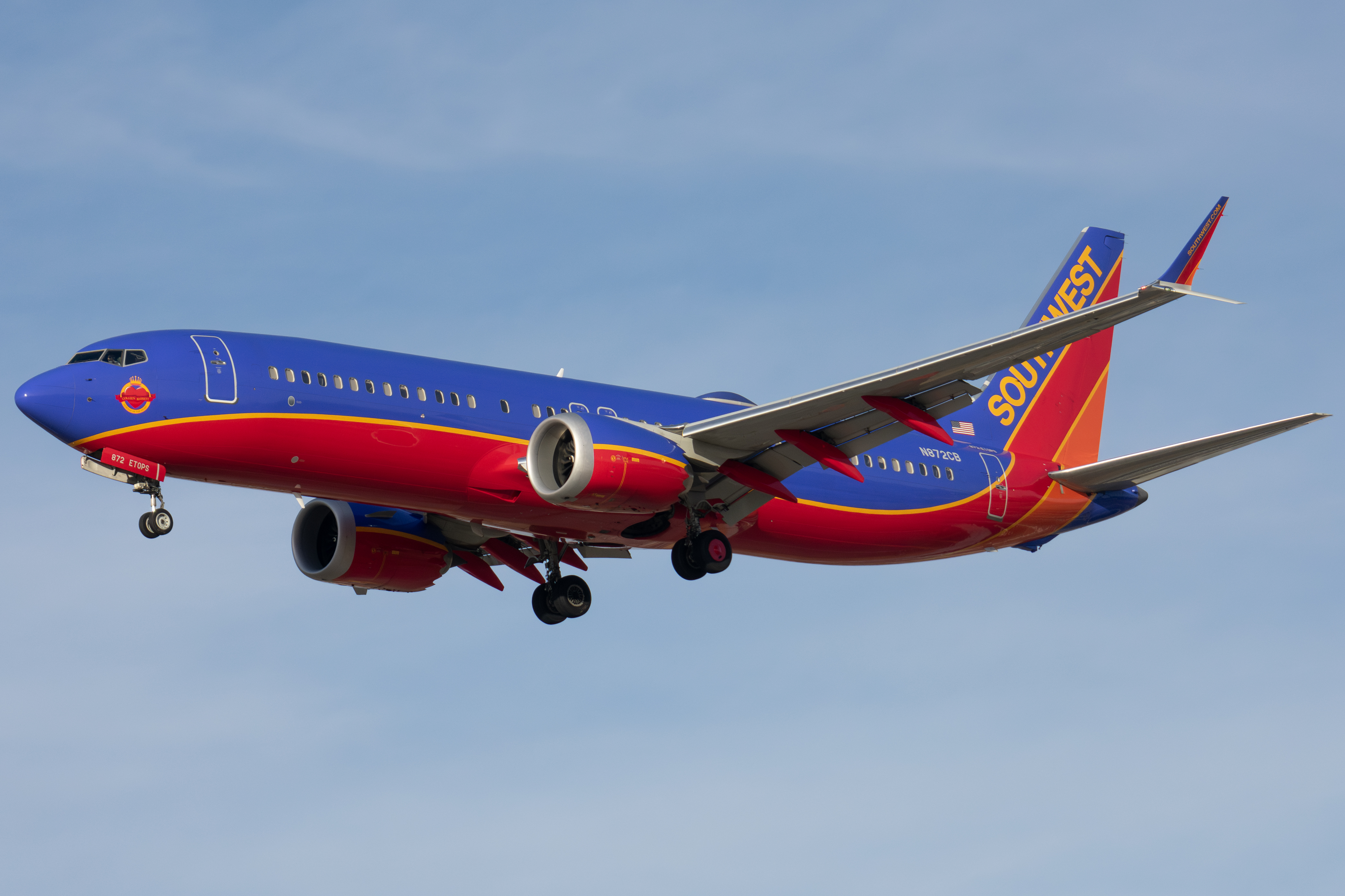 Full size: Southwest Airlines Boeing 737 MAX 8 N872CB at Norman Y Mineta San Jose International Airport