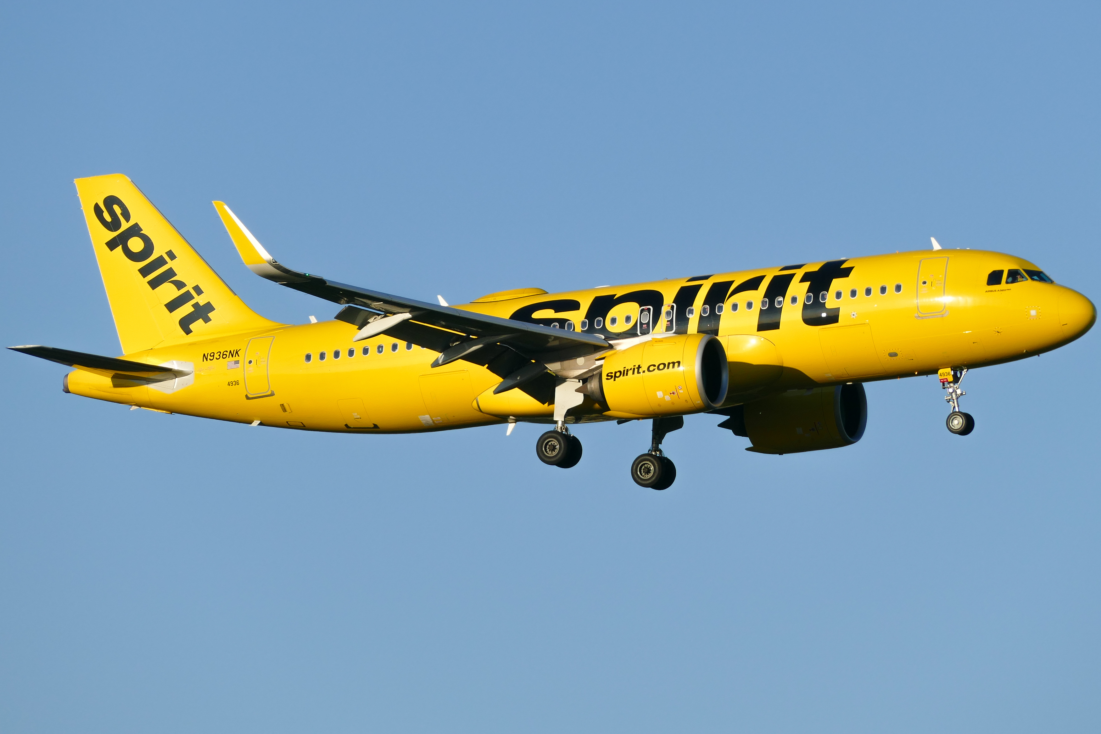 Full size: Spirit Airlines Airbus A320NEO N936NK at Austin-Bergstrom International Airport