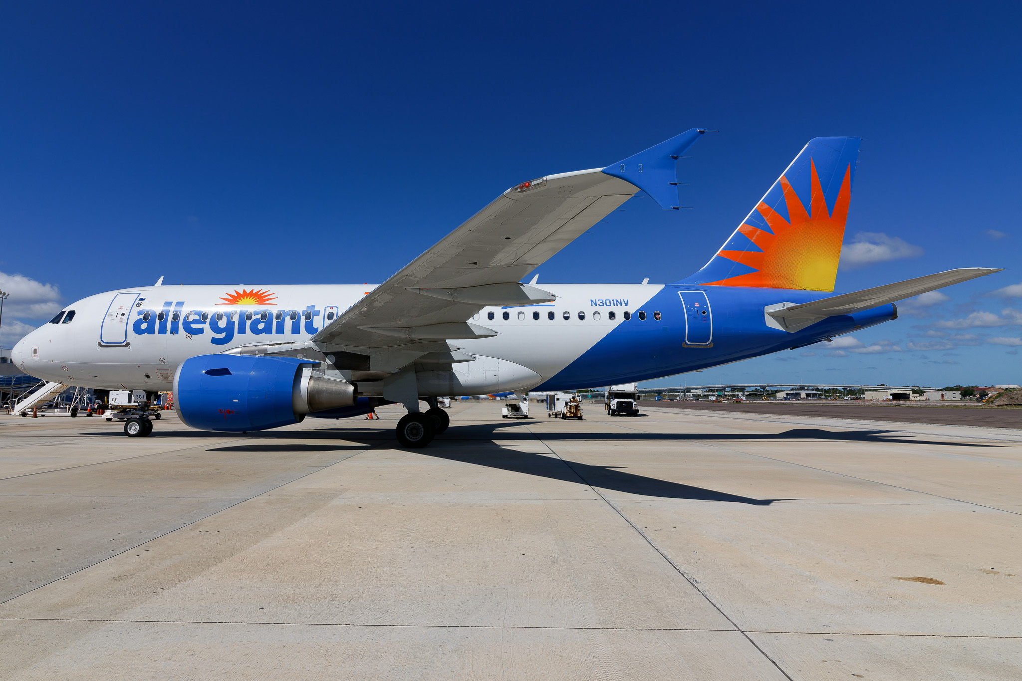 Full size: Allegiant Air Airbus A319 N301NV at St. Petersburg Clearwater International Airport