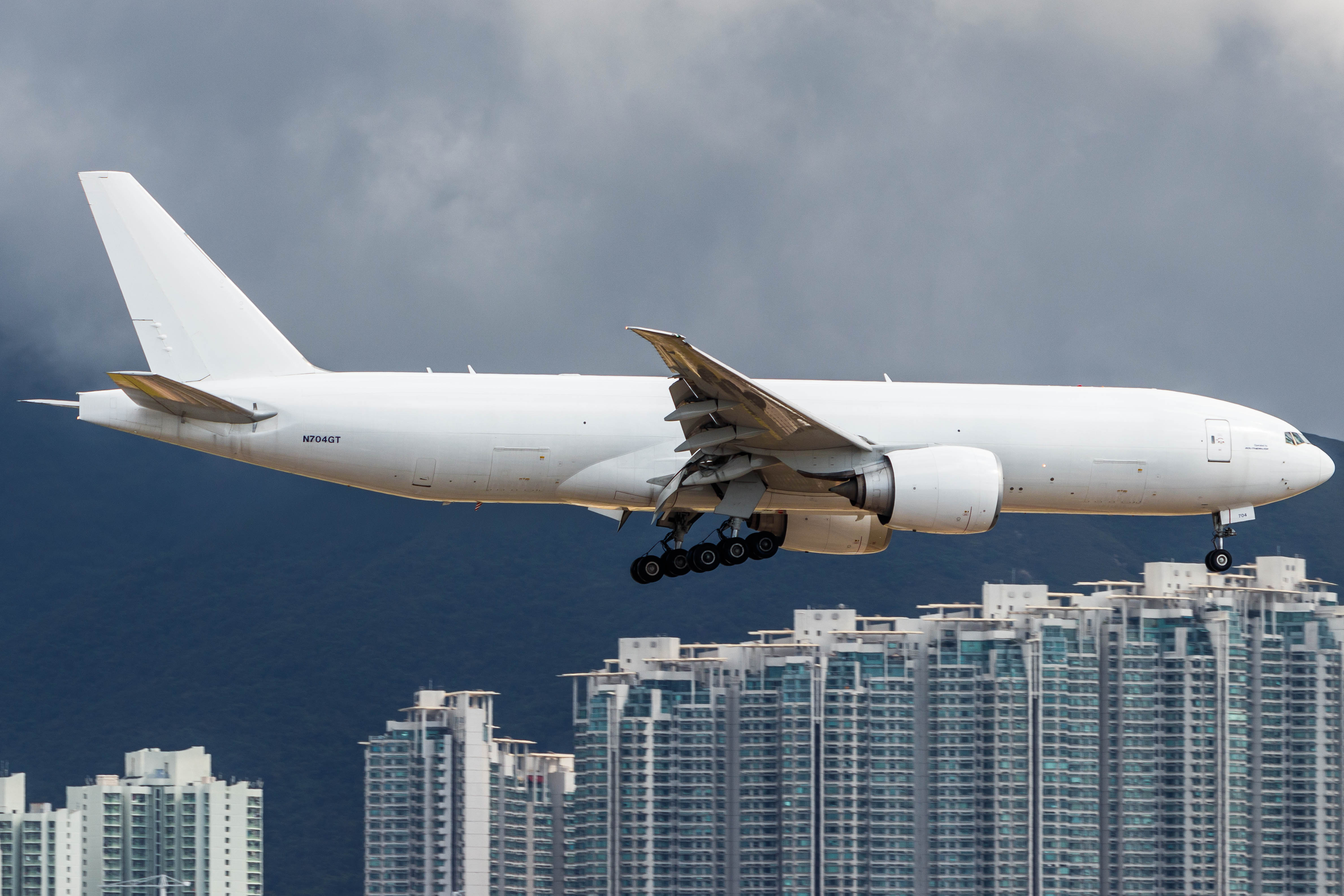 Full size: Southern Air Cargo Boeing 777-F N704GT at Hong Kong International Airport