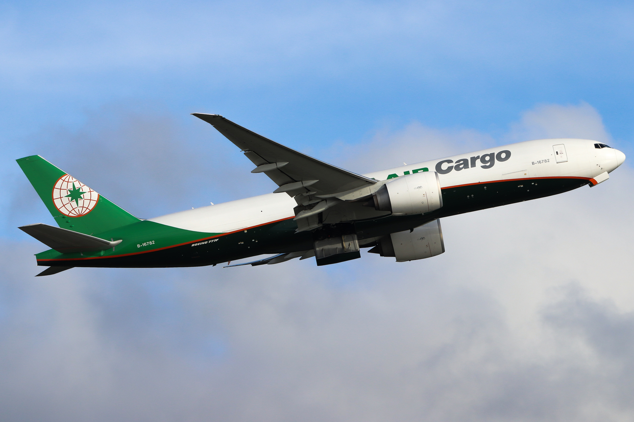 Full size: EVA Air Cargo Boeing 777-F B-16782 at Hong Kong International Airport