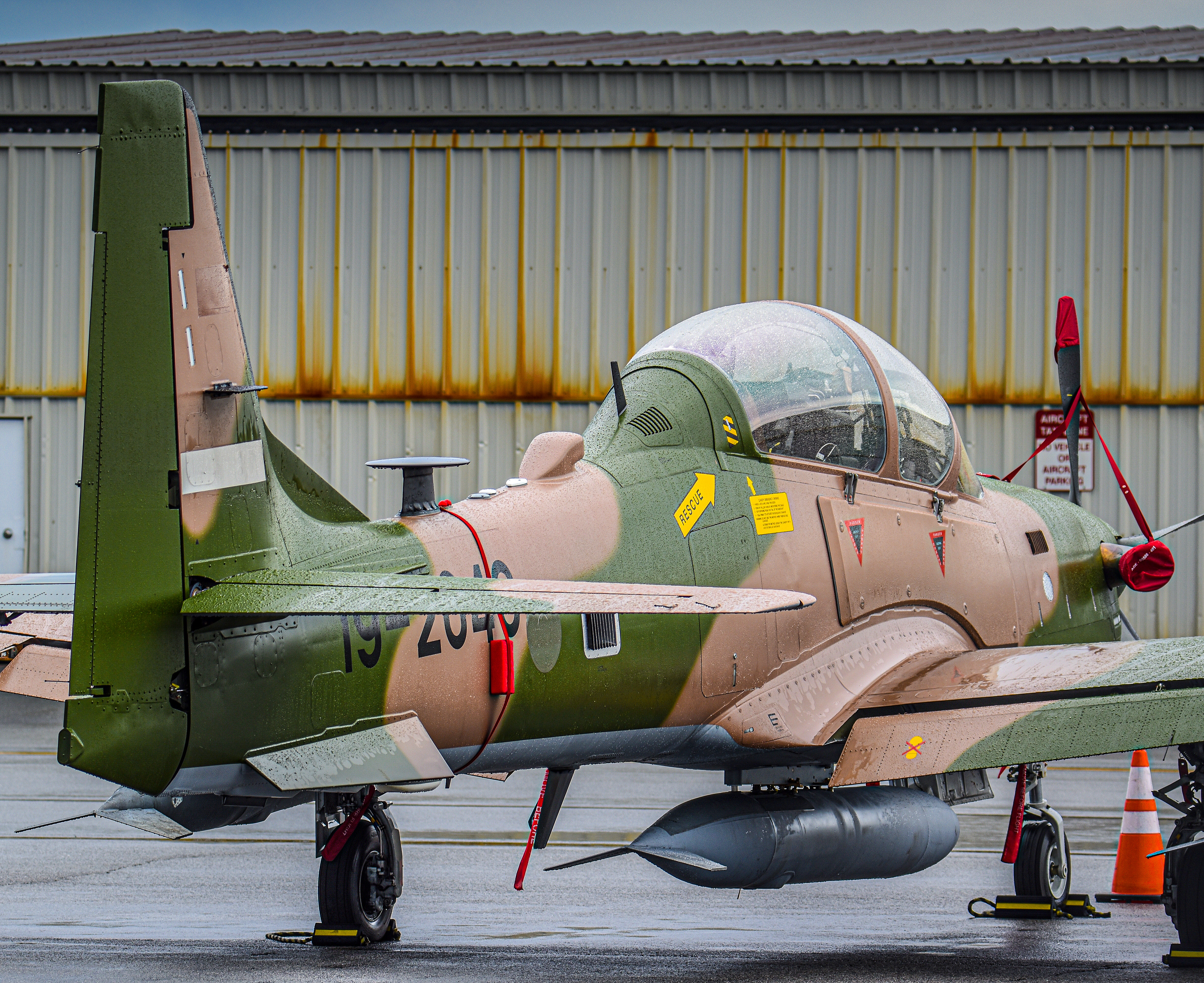 Full size: USAF - United States Air Force Embraer A-29 Super Tucano 19-2040 at Worcester Regional Airport