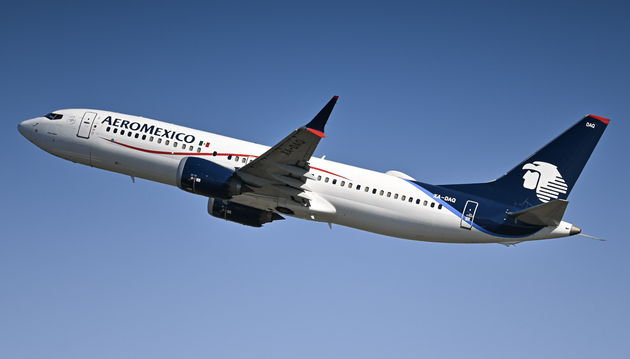 Full size: Aeromexico Boeing 737 MAX 8 XA-DAQ at General Edward Lawrence Logan International Airport