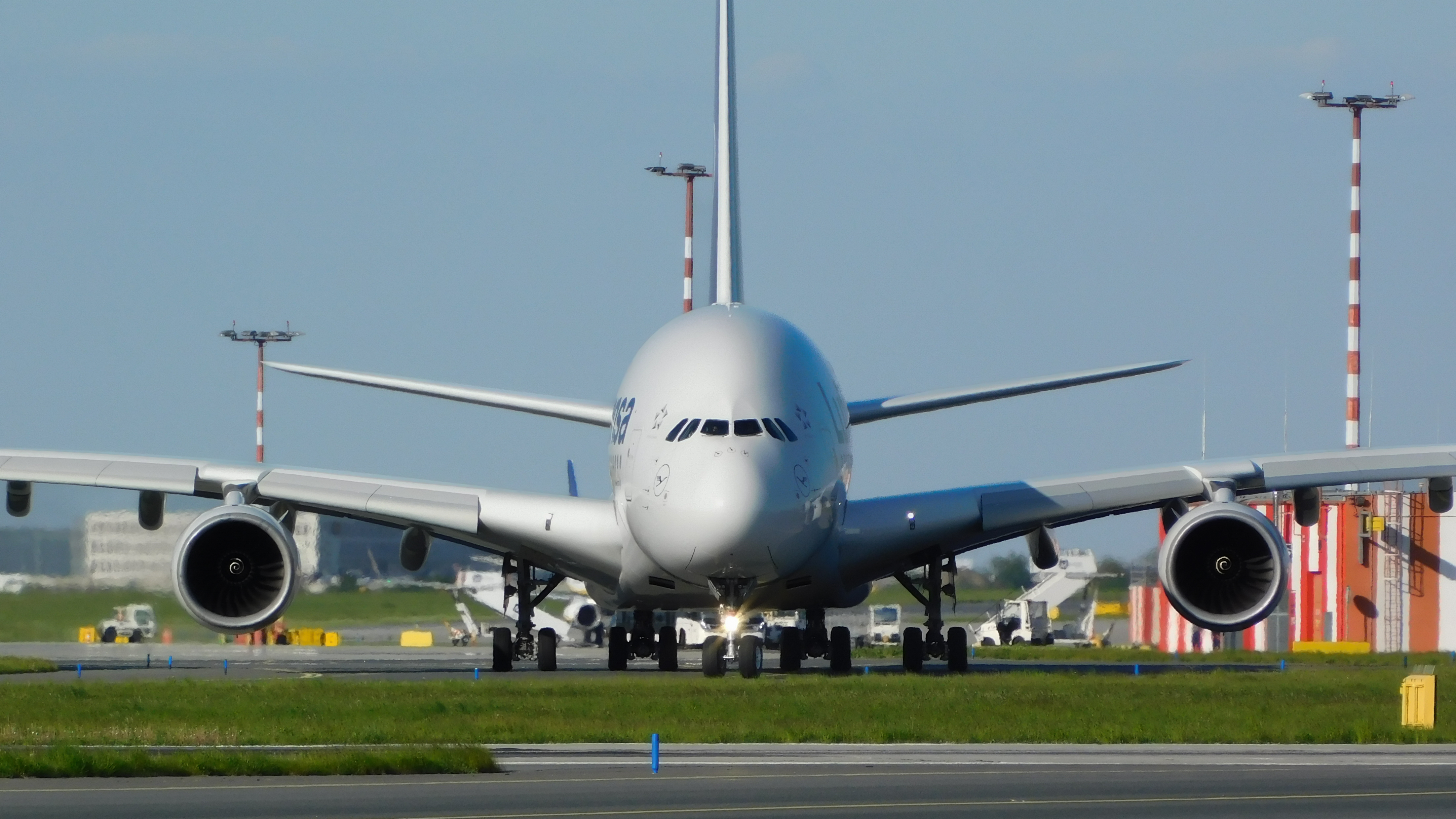 Full size: Lufthansa Airbus A380-800 D-AIMK at Prague Vaclav Havel Airport