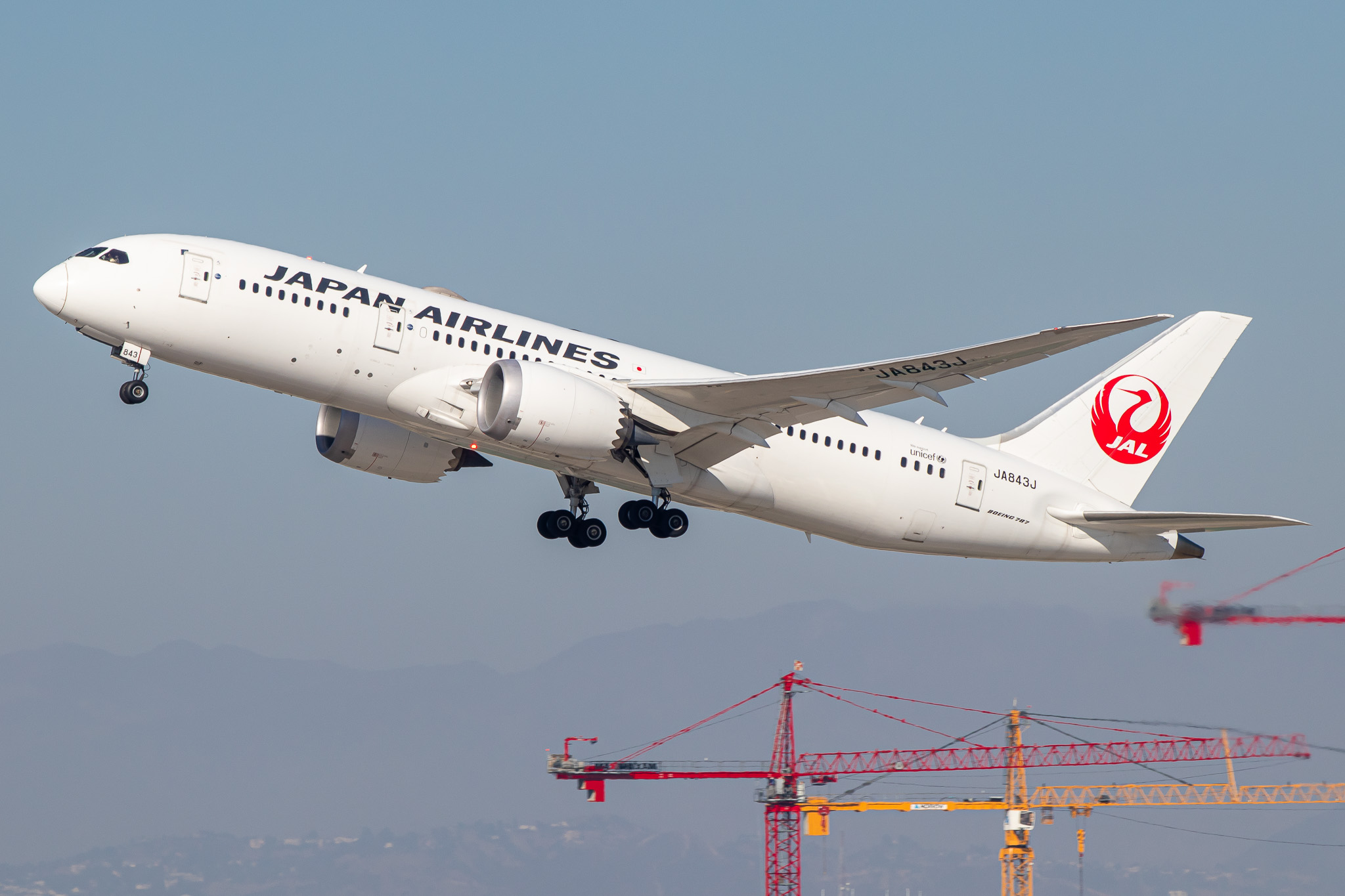 Full size: Japan Airlines Boeing 787-8 JA843J at Los Angeles International Airport