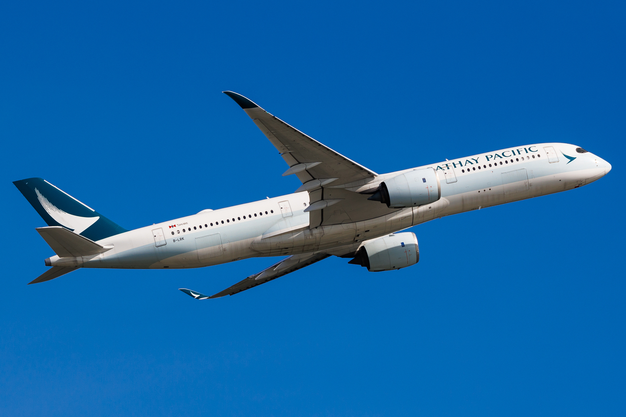 Full size: Cathay Pacific Airbus A350-900 B-LRK at Hong Kong International Airport