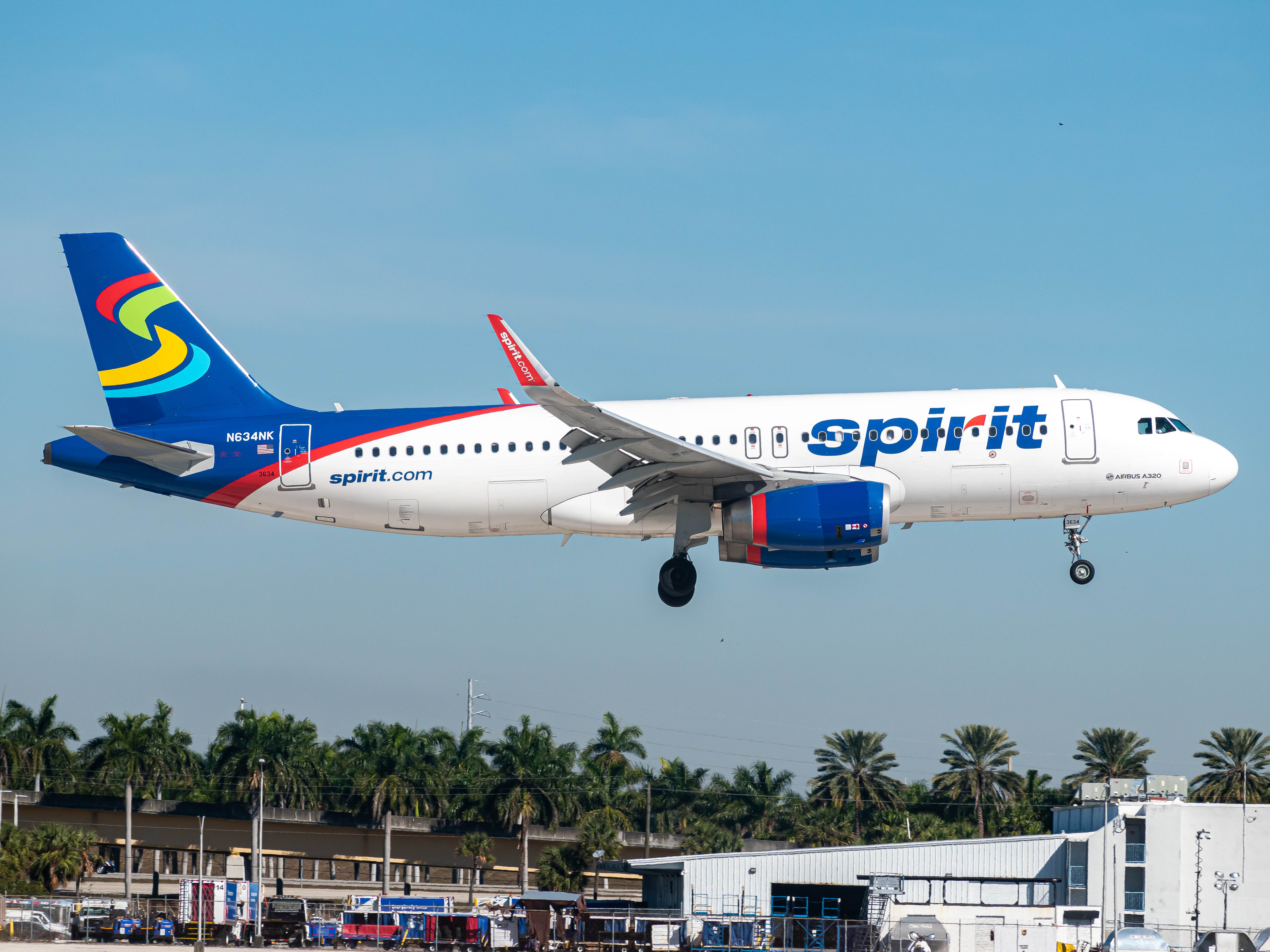 Full size: Spirit Airlines Airbus A320 N634NK at Fort Lauderdale/Hollywood International Airport