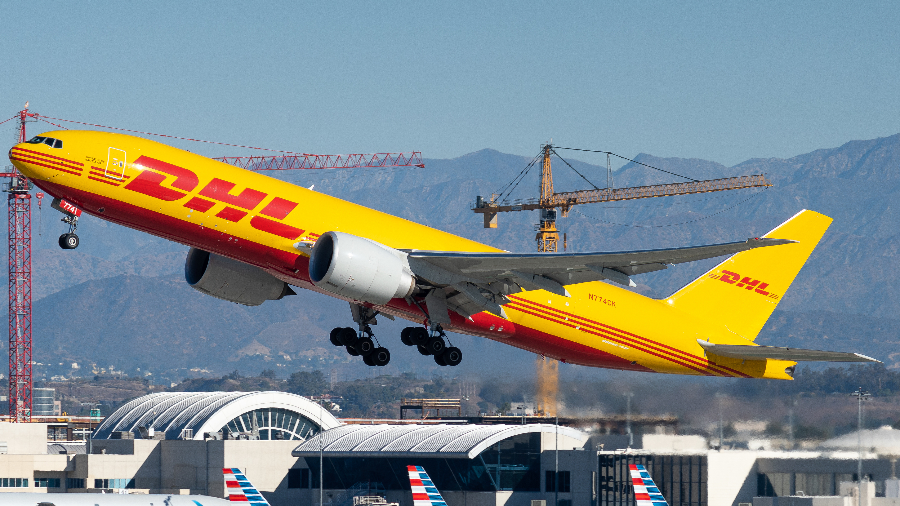 Full size: DHL Boeing 777-200F N774CK at Los Angeles International Airport