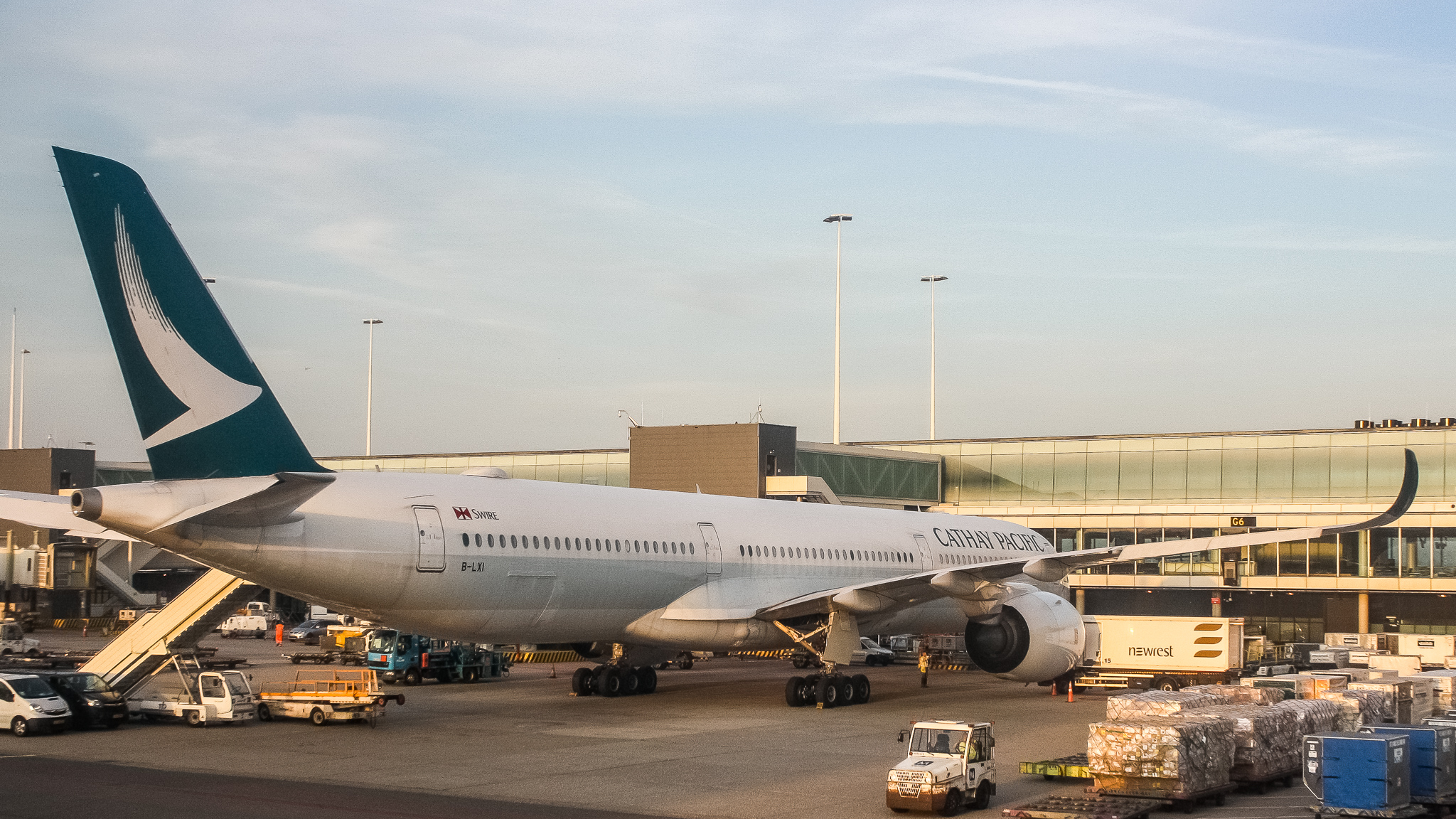 Full size: Cathay Pacific Airbus A350-1000 B-LXI at Amsterdam Schiphol Airport