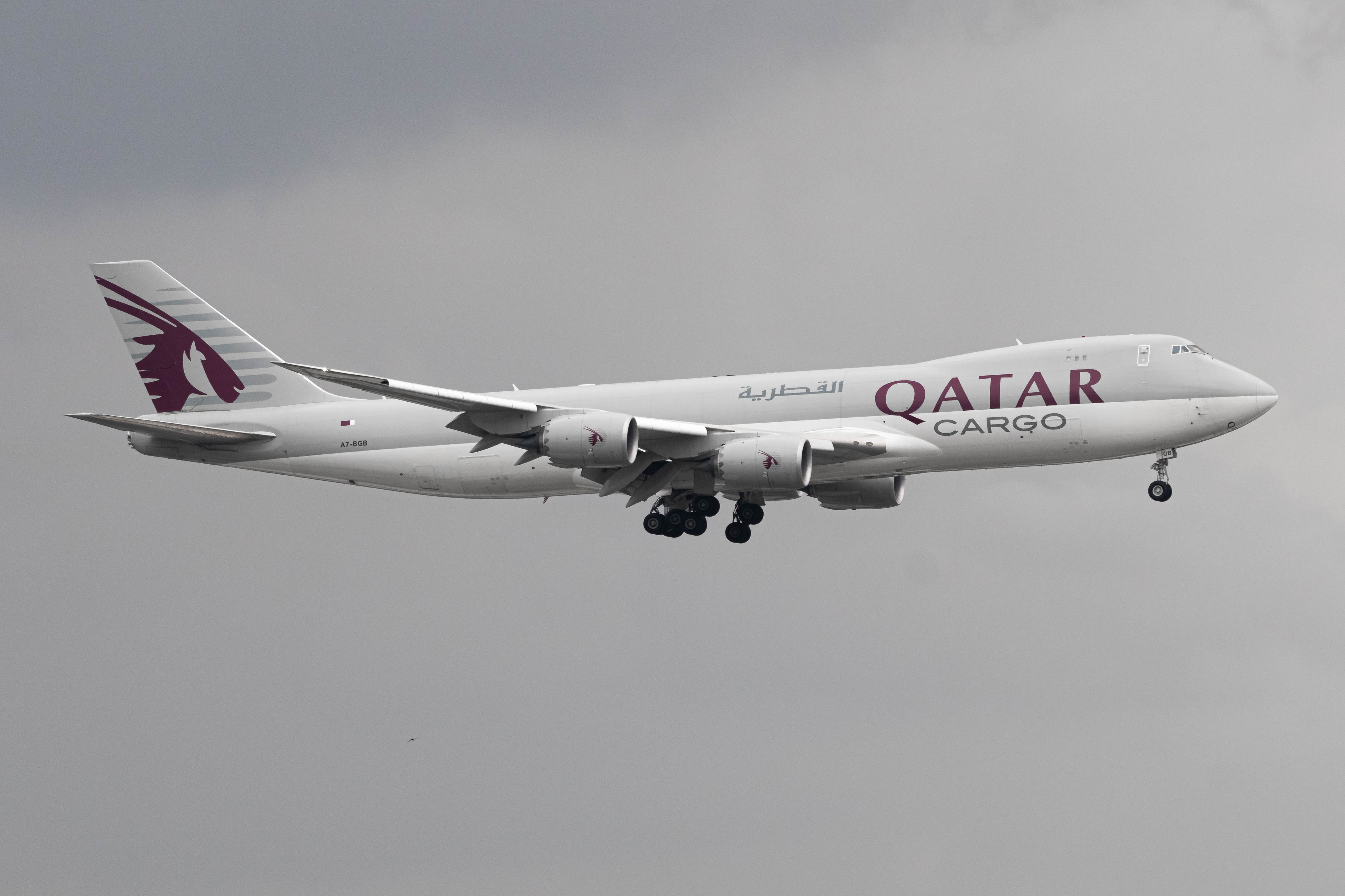 Full size: Qatar Cargo Boeing 747-8i A7-BGB at Singapore-Changi Airport