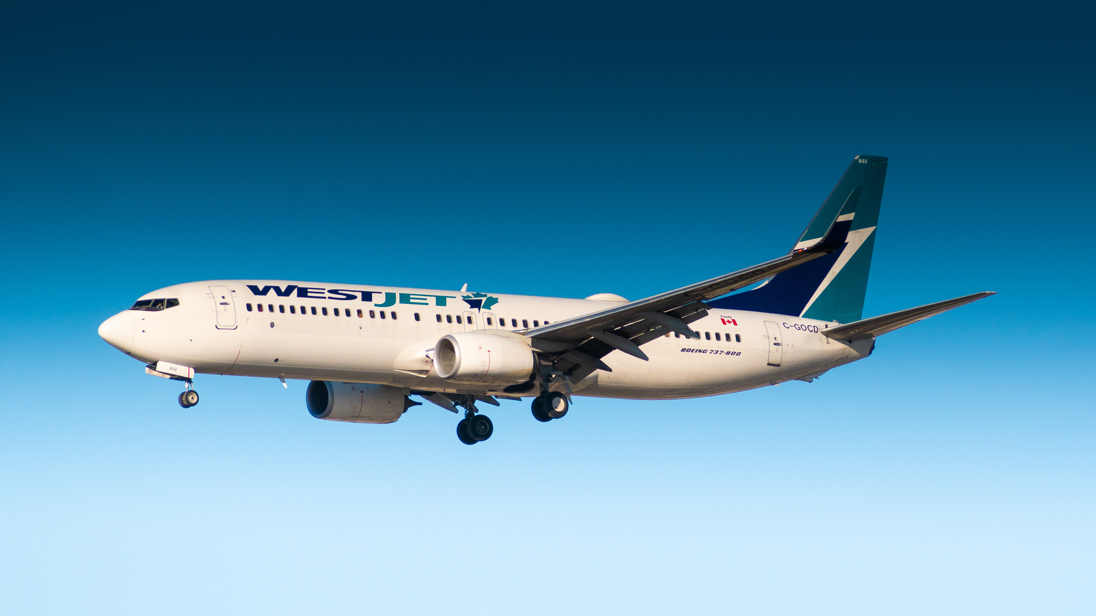 Full size: WestJet Boeing 737-800 C-GOCD at Los Angeles International Airport