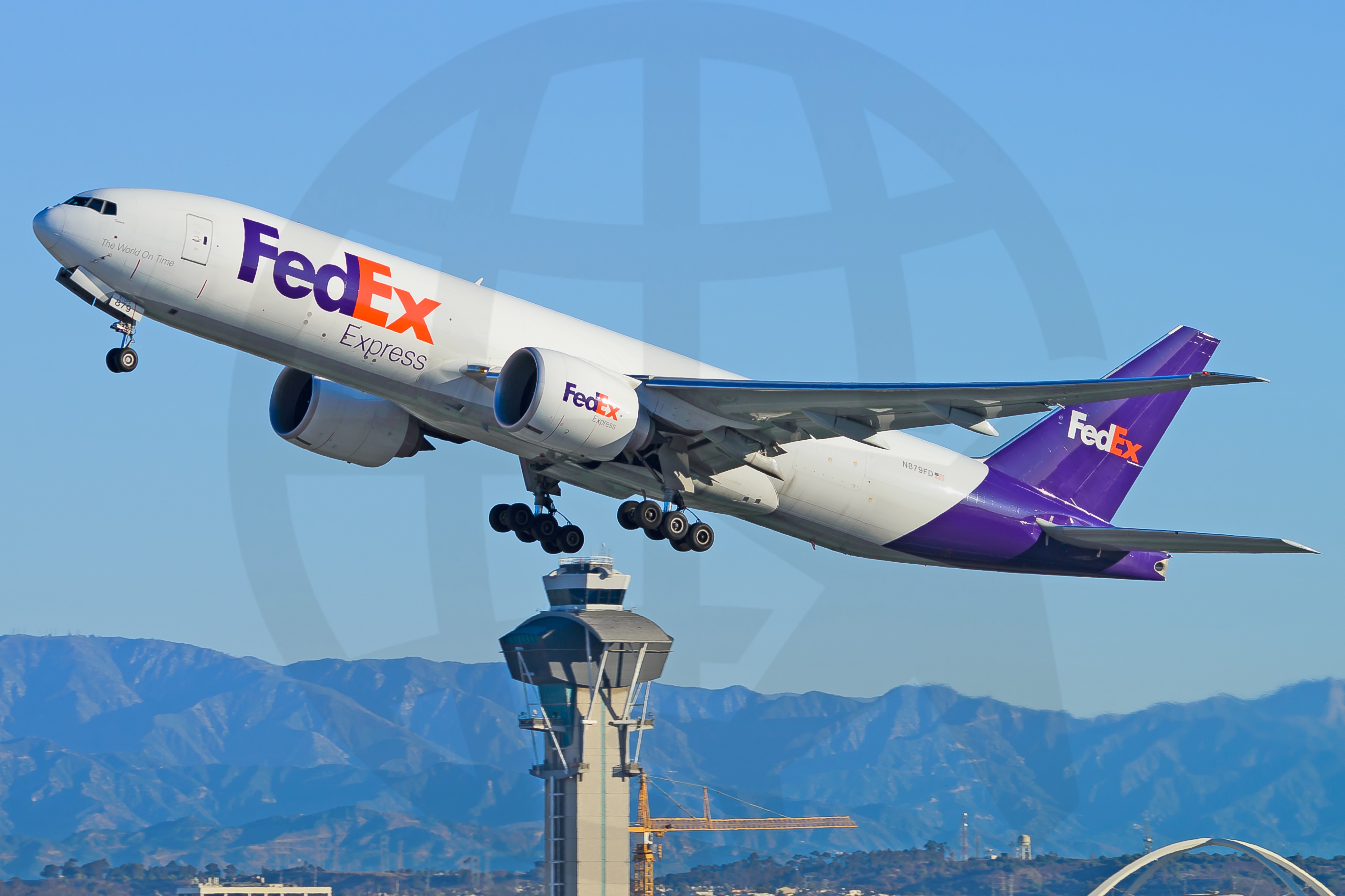 Full size: FedEx Express Boeing 777-F N879FD at Los Angeles International Airport