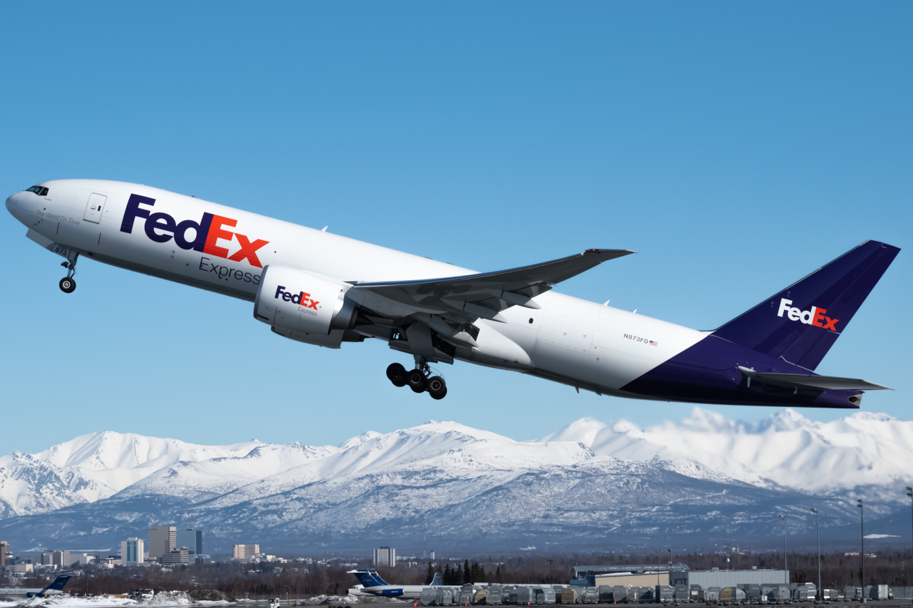 Full size: FedEx Boeing 777-F N873FD at Anchorage Ted Stevens International Airport