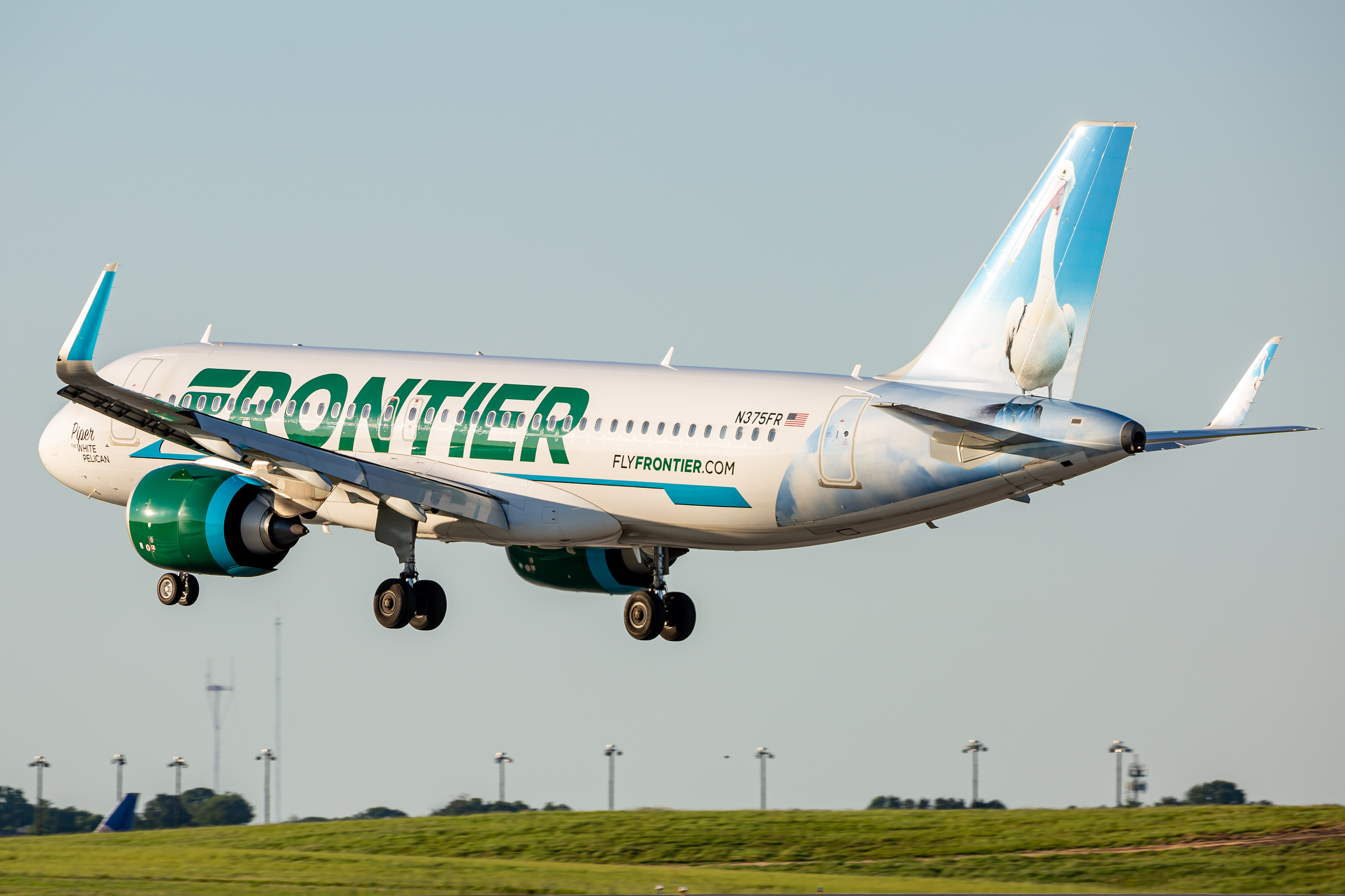 Full size: Frontier Airlines Airbus A320NEO N375FR at Baltimore/Washington International Thurgood Marshall Airport