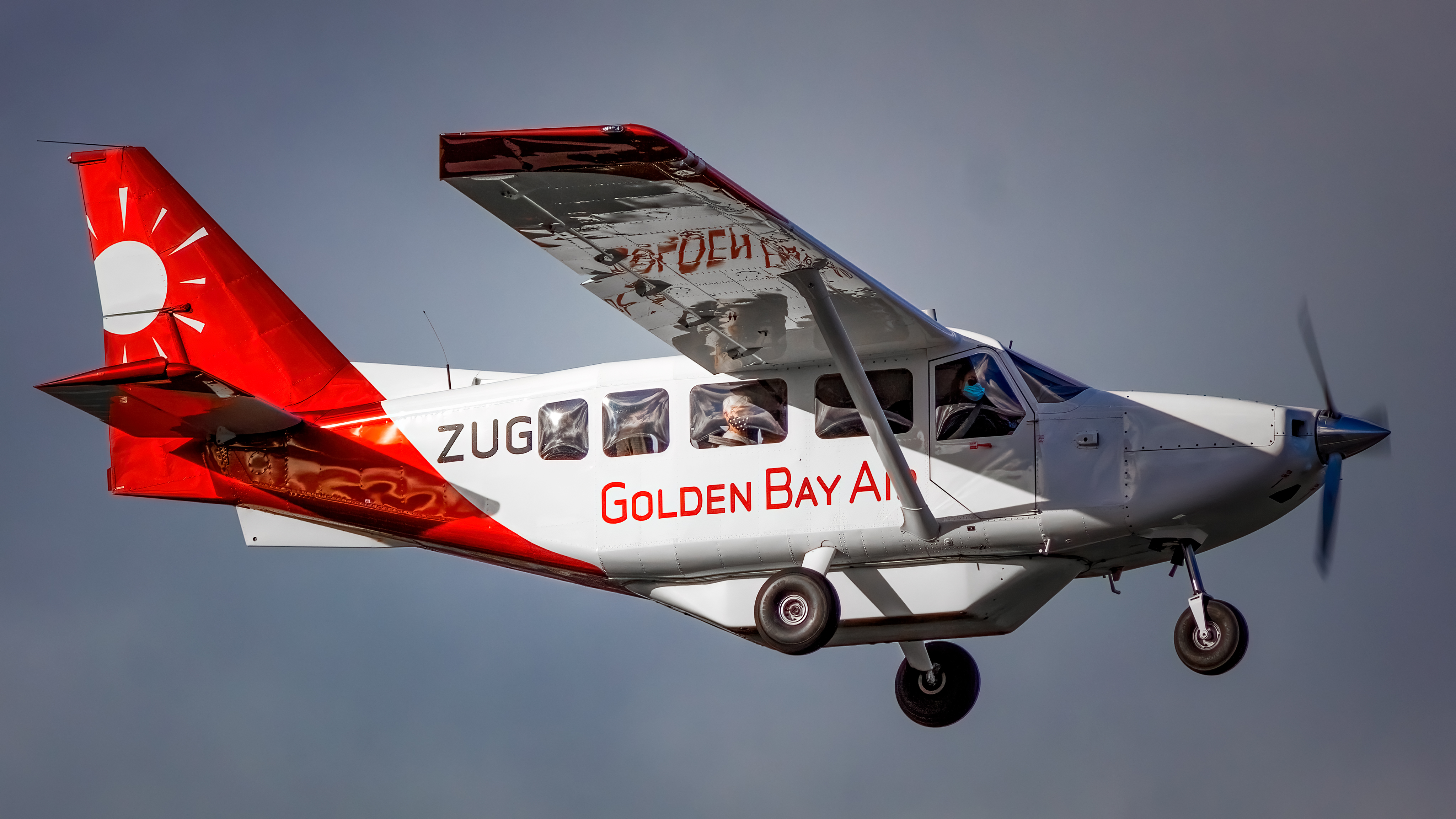 Full size: Golden Bay Air Gippsland GA-8 Airvan ZK-ZUG at Wellington International Airport