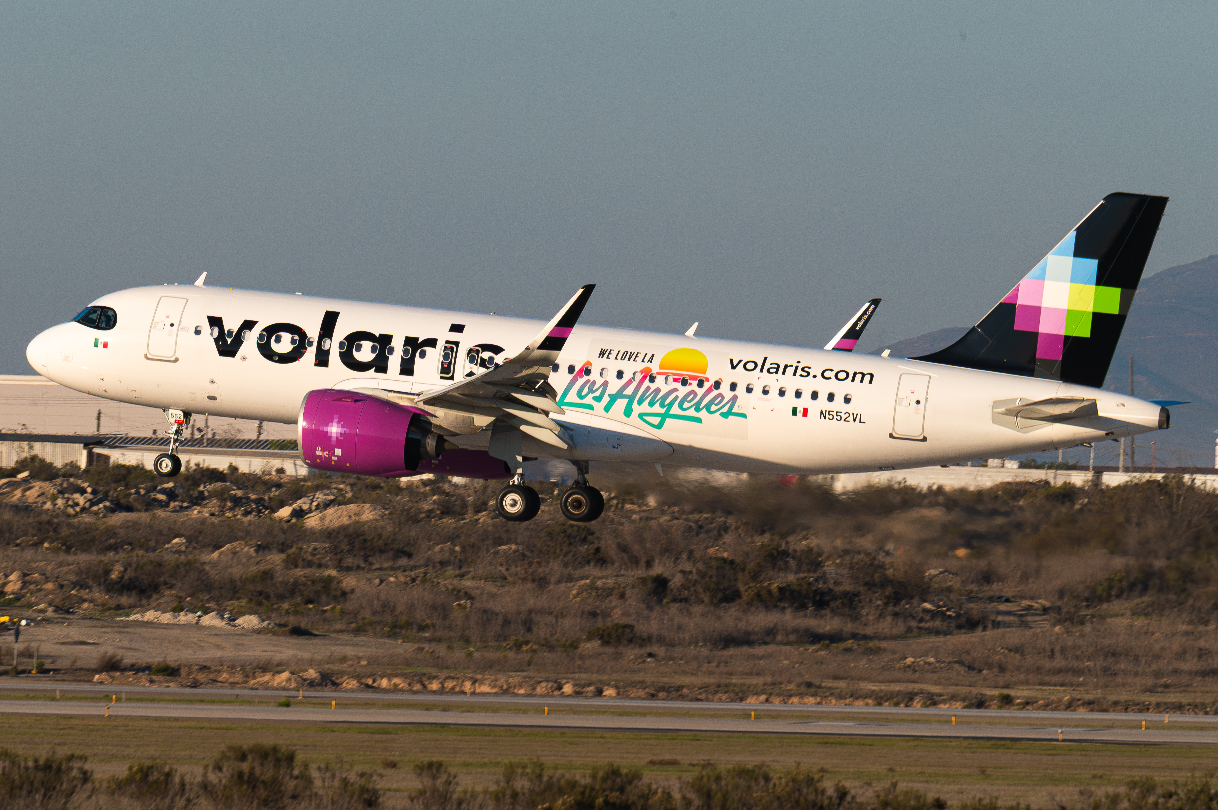 Full size: Volaris Airbus A320NEO N522VL at Tijuana International Airport