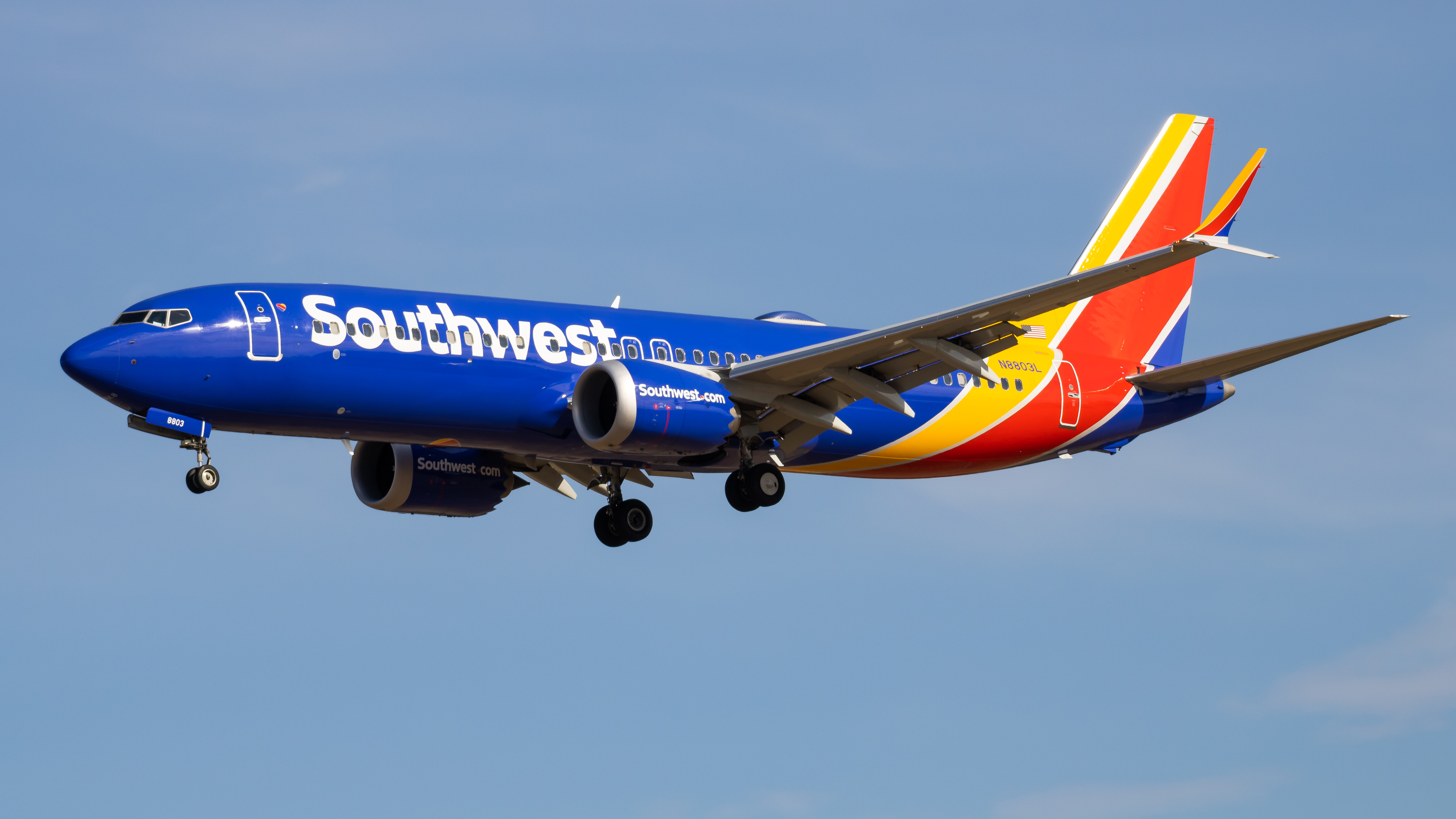 Full size: Southwest Airlines Boeing 737 MAX 8 N8803L at Baltimore/Washington International Thurgood Marshall Airport
