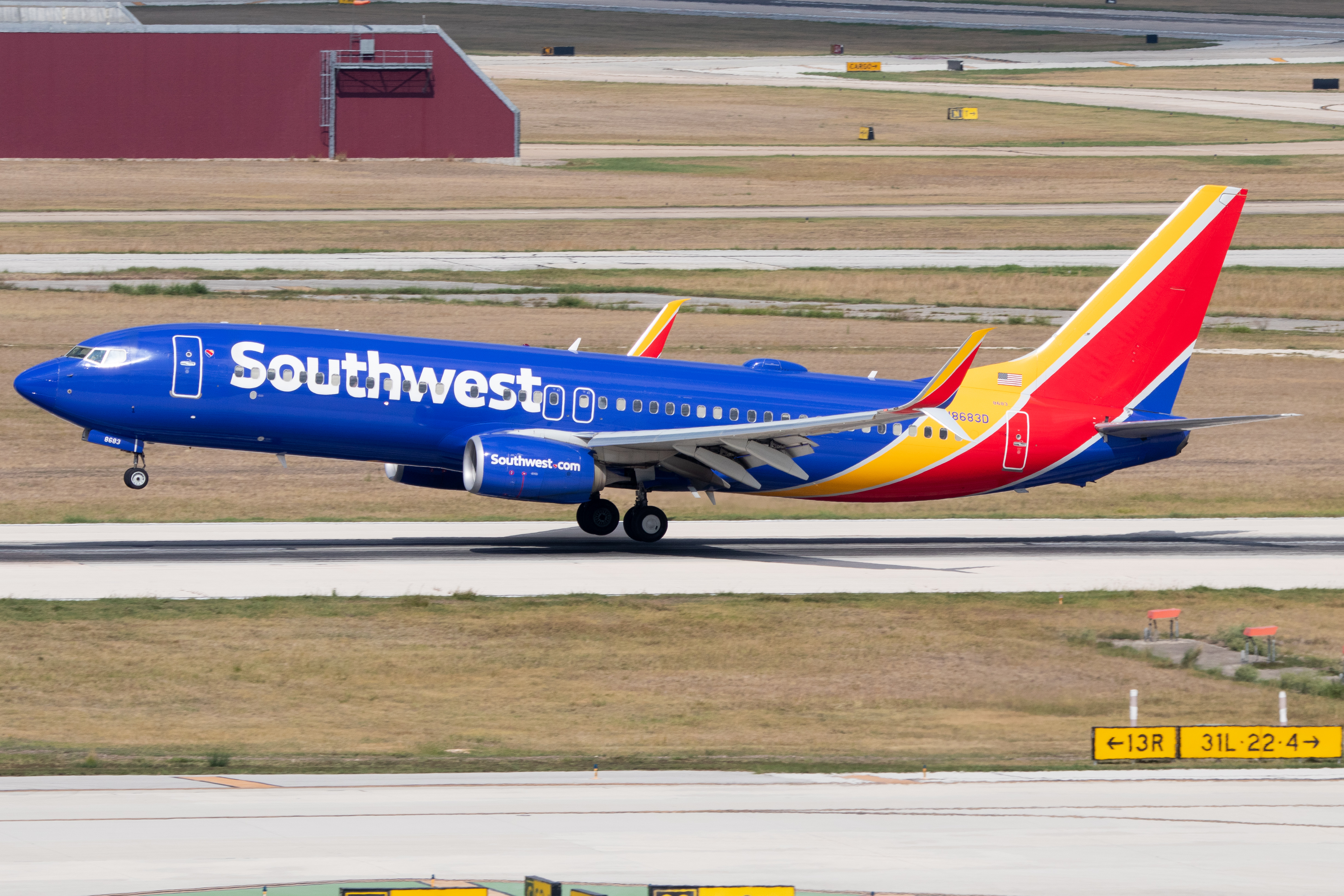 Full size: Southwest Airlines Boeing 737-800 N8583D at San Antonio International Airport