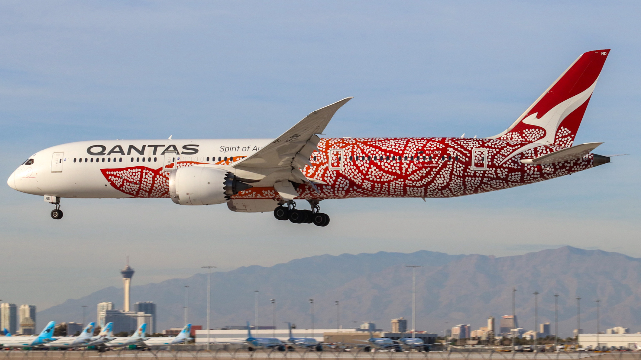 Full size: Qantas Airways Boeing 787-9 VH-ZND at Harry Reid International Airport